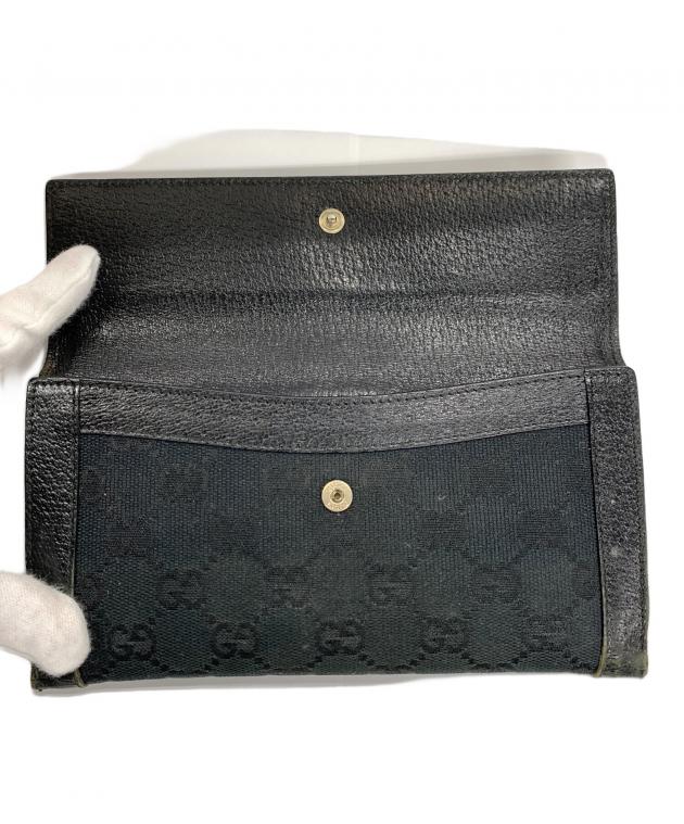 中古・古着通販】GUCCI (グッチ) 長財布 GGキャンバス ブラック サイズ