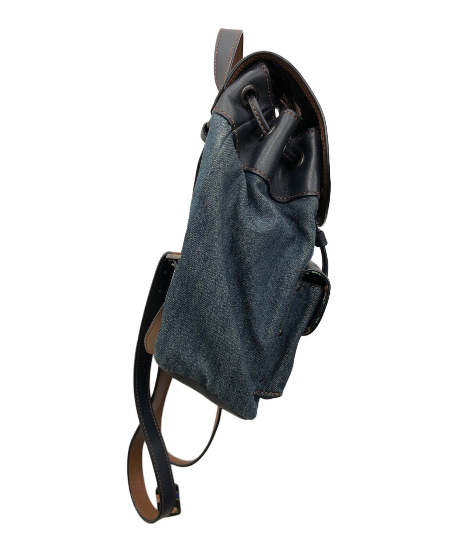 オサダッチ　COACH リュック　ネイビー/イエロー オサダッチ様専用 COACH リュック ネイビー/イエロー - メルカリ