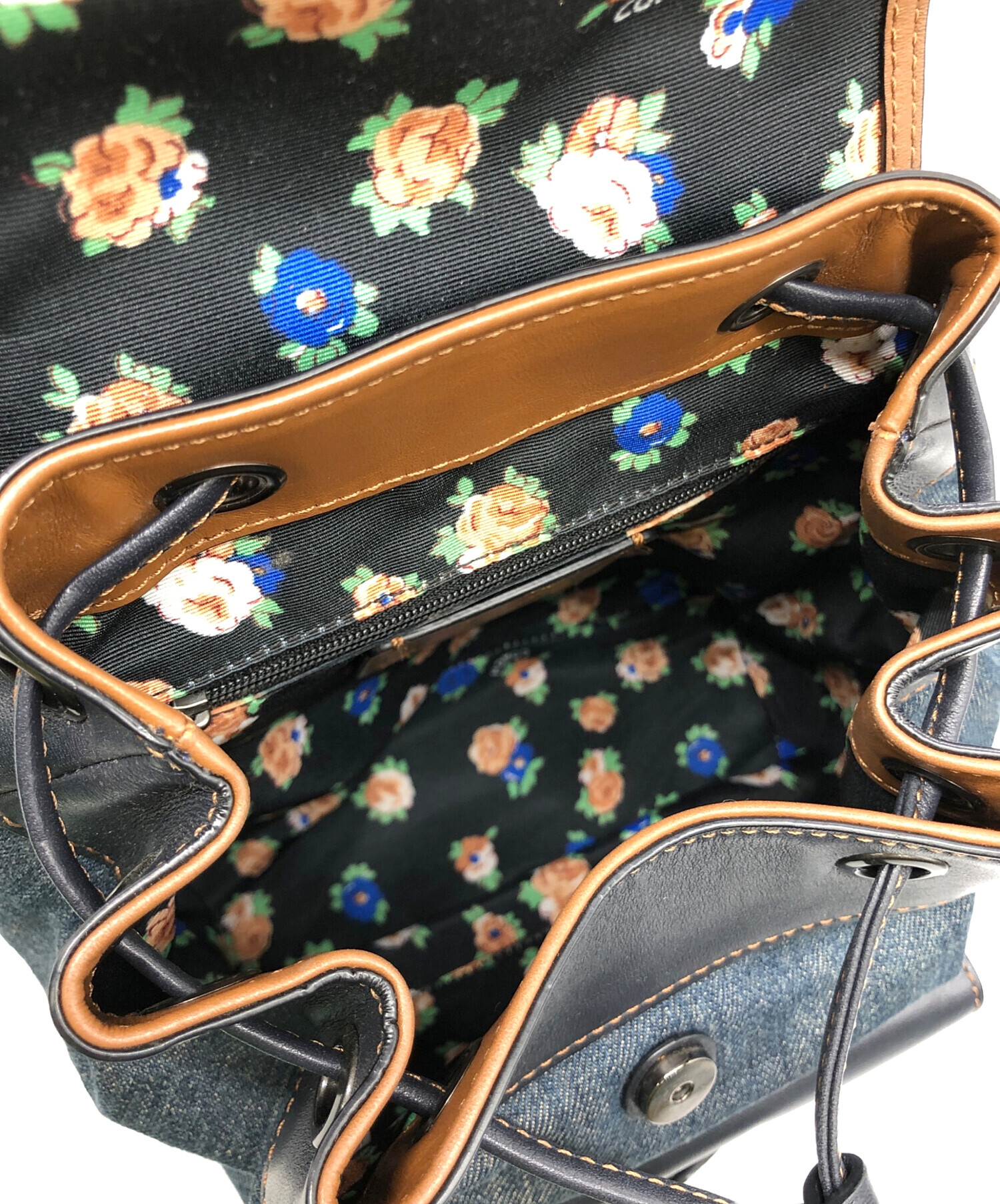 オサダッチ　COACH リュック　ネイビー/イエロー 中古・古着通販】COACH (コーチ) リュック ネイビー｜ブランド・古着