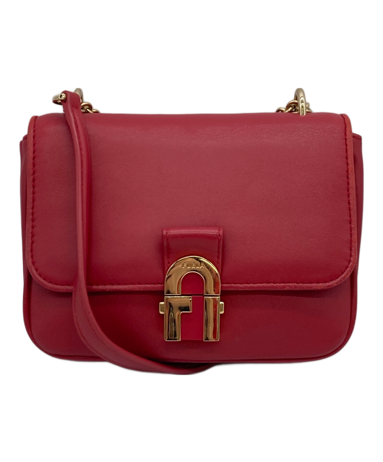 中古・古着通販】FURLA (フルラ) チェーンショルダーバッグ レッド 