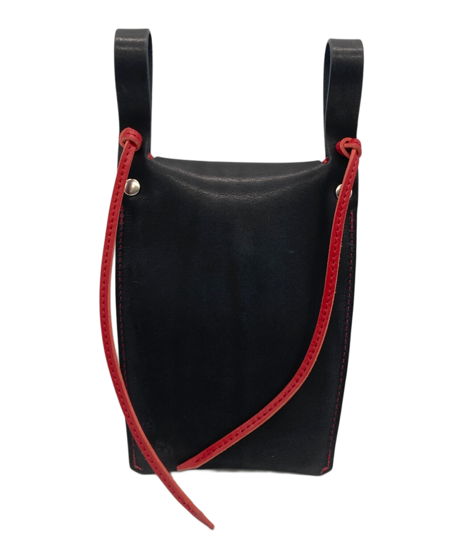 RED MOON オイルレザー バッグ ブラック 中古・古着通販】RED MOON (レッドムーン) レザーバッグ ブラック 未