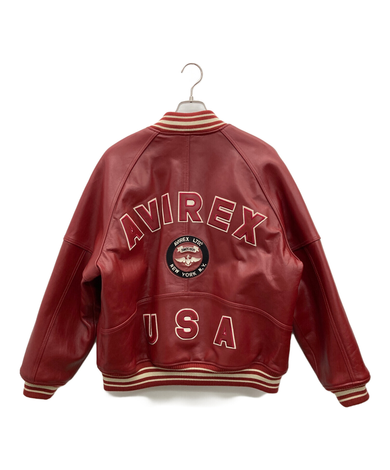 AVIREX レザー ボンバージャケット レッド AVIREX レザー ボンバージャケット 赤 AVIREX レザー ボンバー