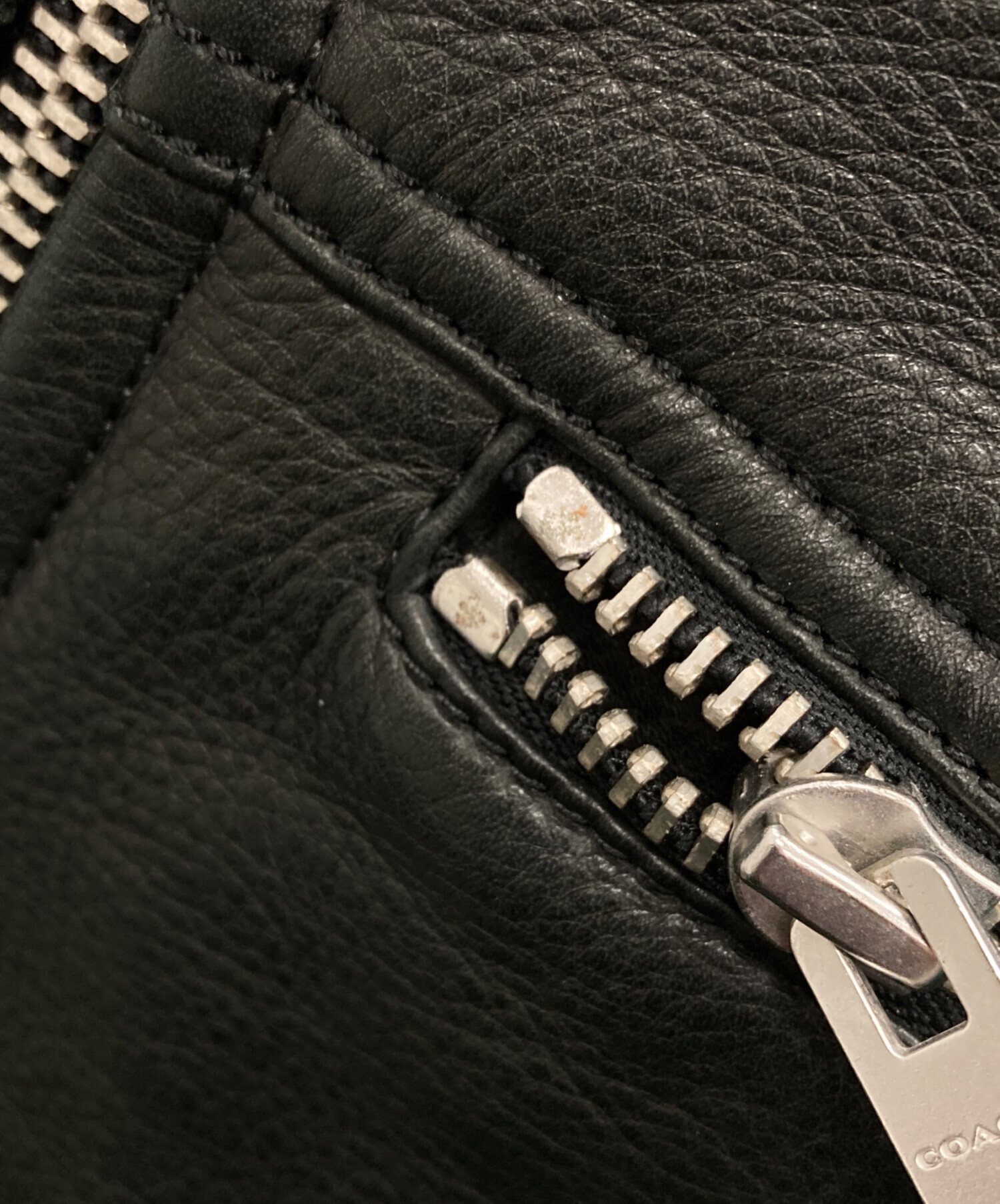 中古・古着通販】COACH (コーチ) レザージャケット ブラック サイズ:m