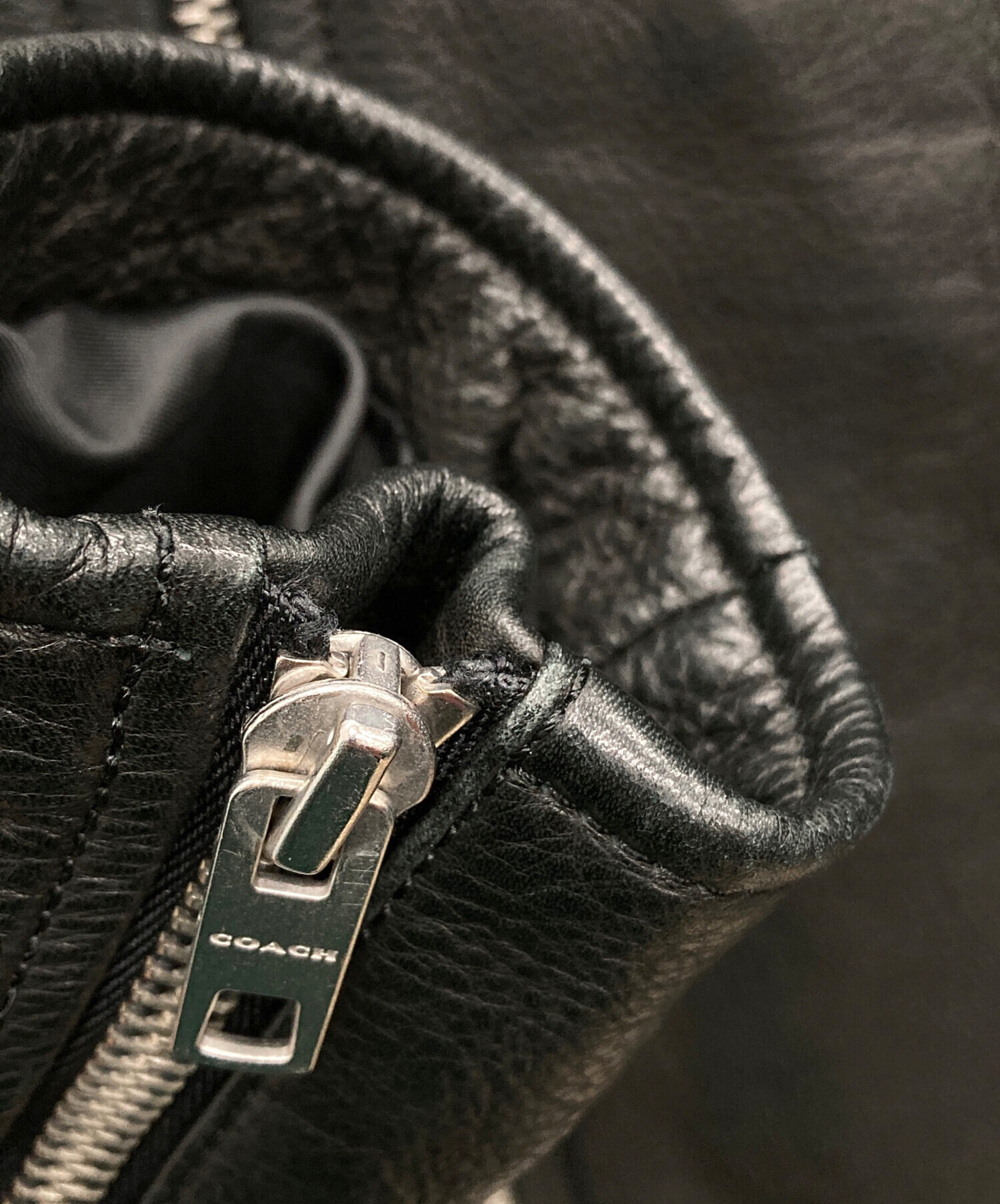 中古・古着通販】COACH (コーチ) レザージャケット ブラック サイズ:m