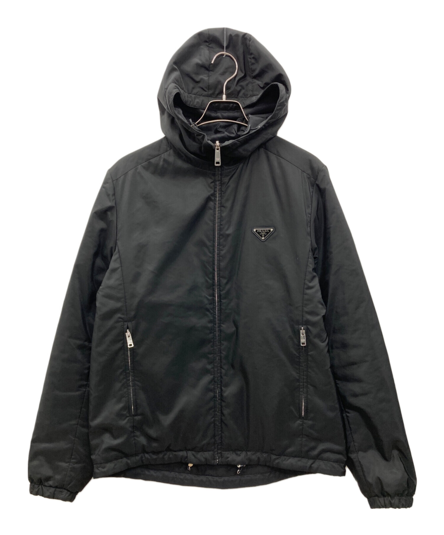 Prada Re-Nylon クロップドジャケット ブラック 中古・古着通販】PRADA (プラダ) Re-Nylon クロップド ジャケット