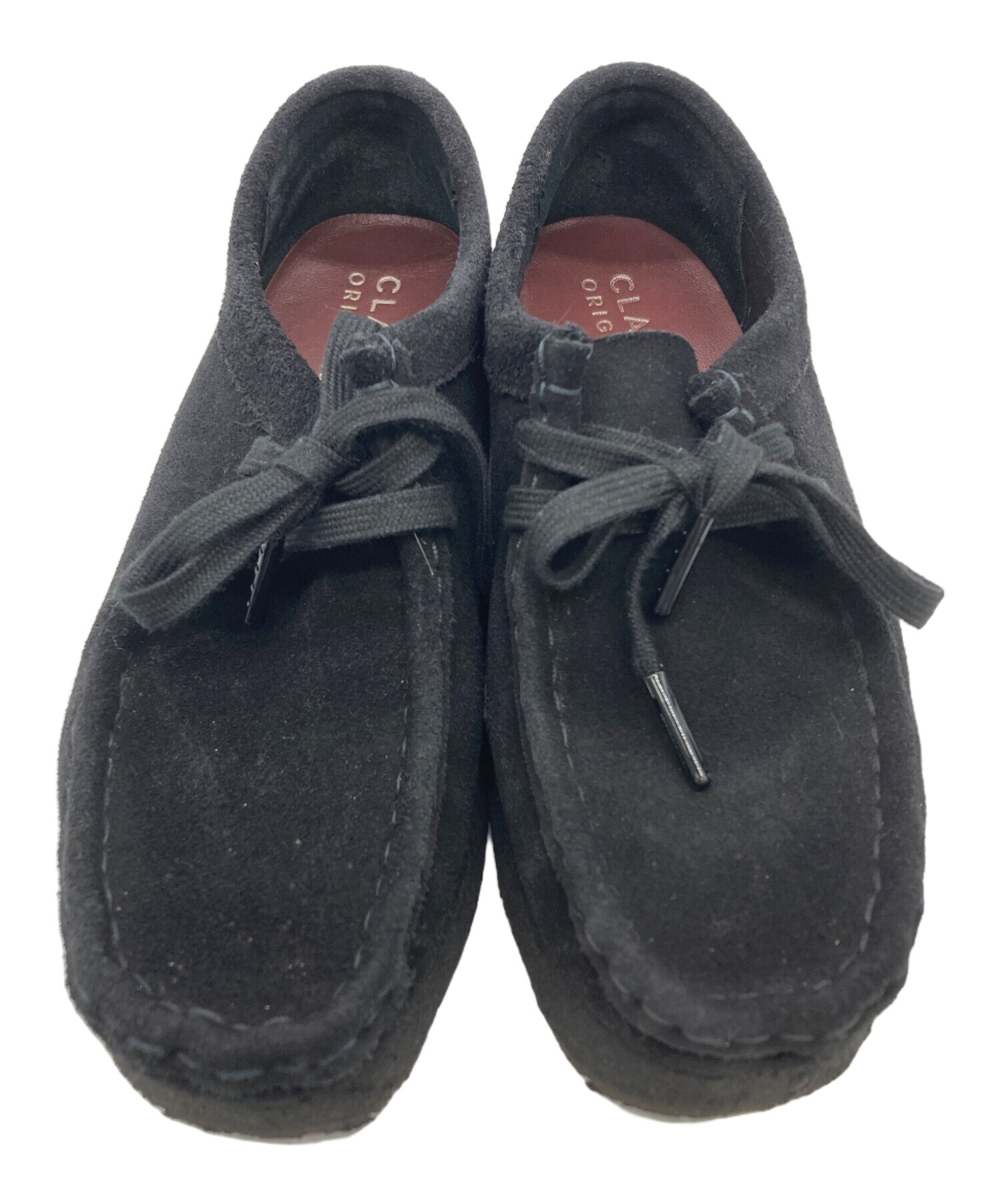 【中古美品】クラークス ワラビーブーツ ブラックスエード 中古・古着通販】CLARKS (クラークス) ワラビーブーツ ブラック サイズ