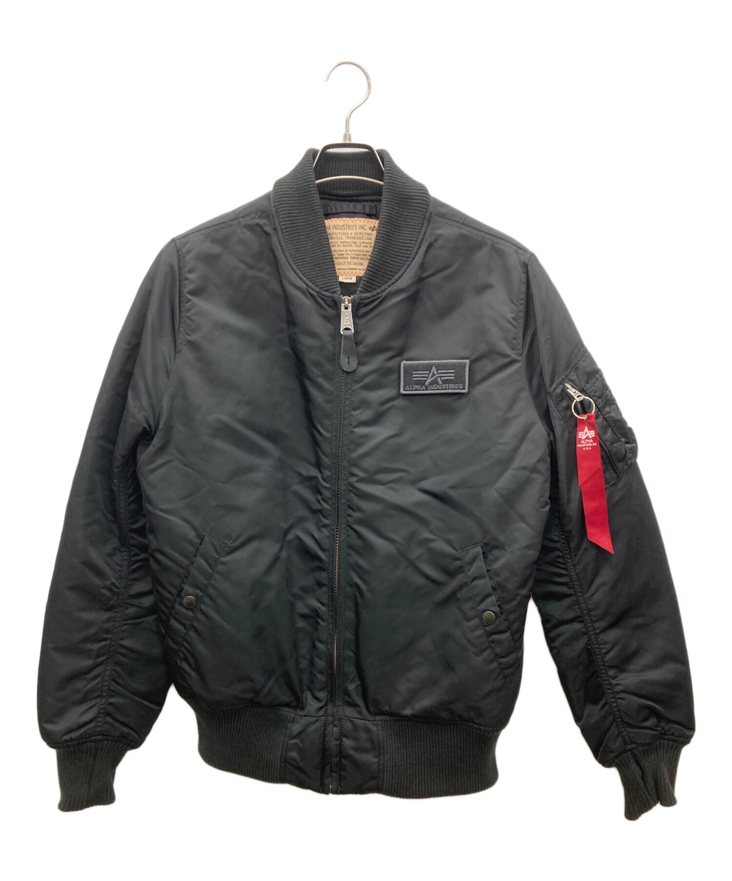 中古・古着通販】ALPHA (アルファ) MA-1ジャケット ブラック サイズ:L 