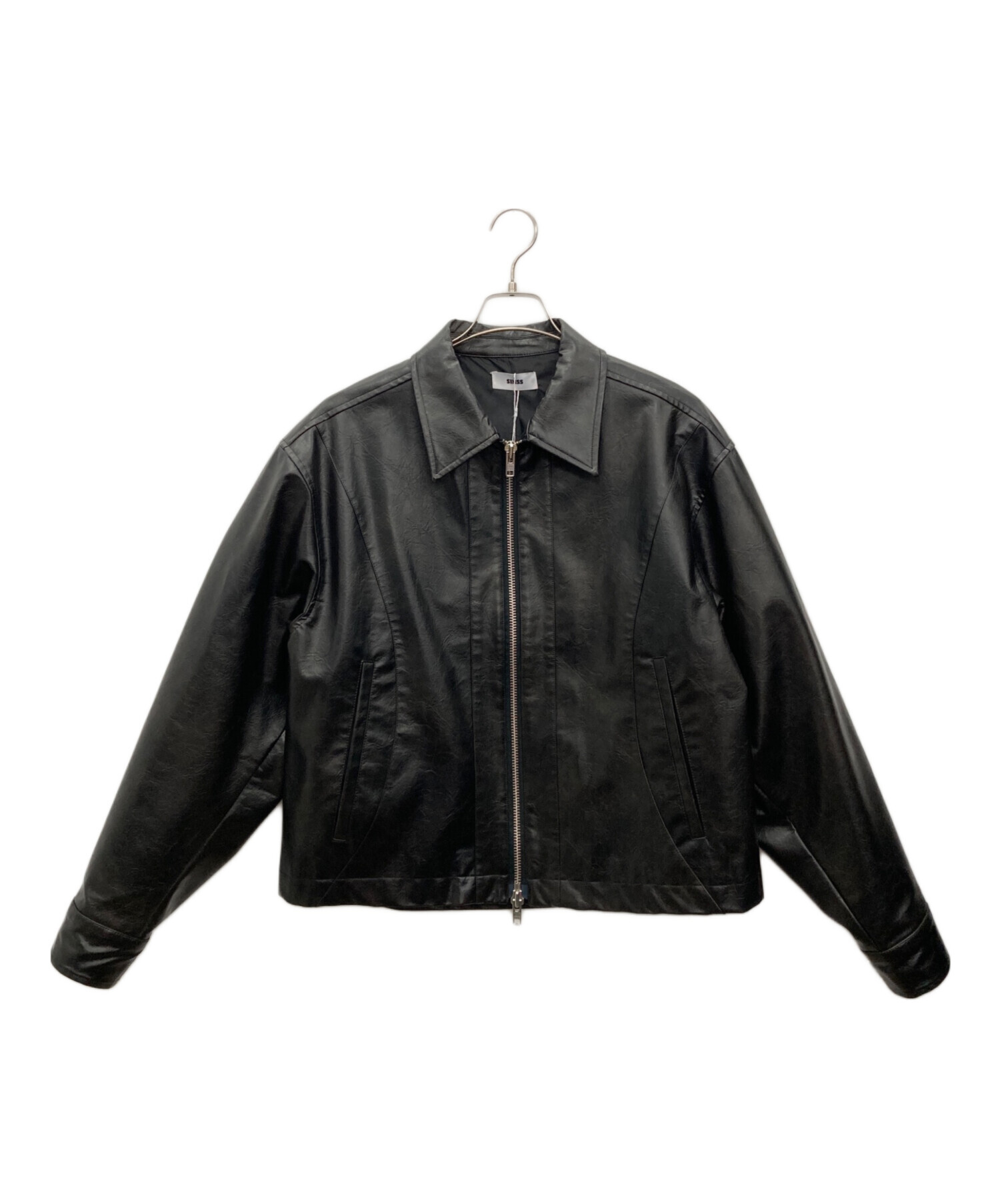 中古・古着通販】SINSS (シンス) フェイクレザージャケット ブラック