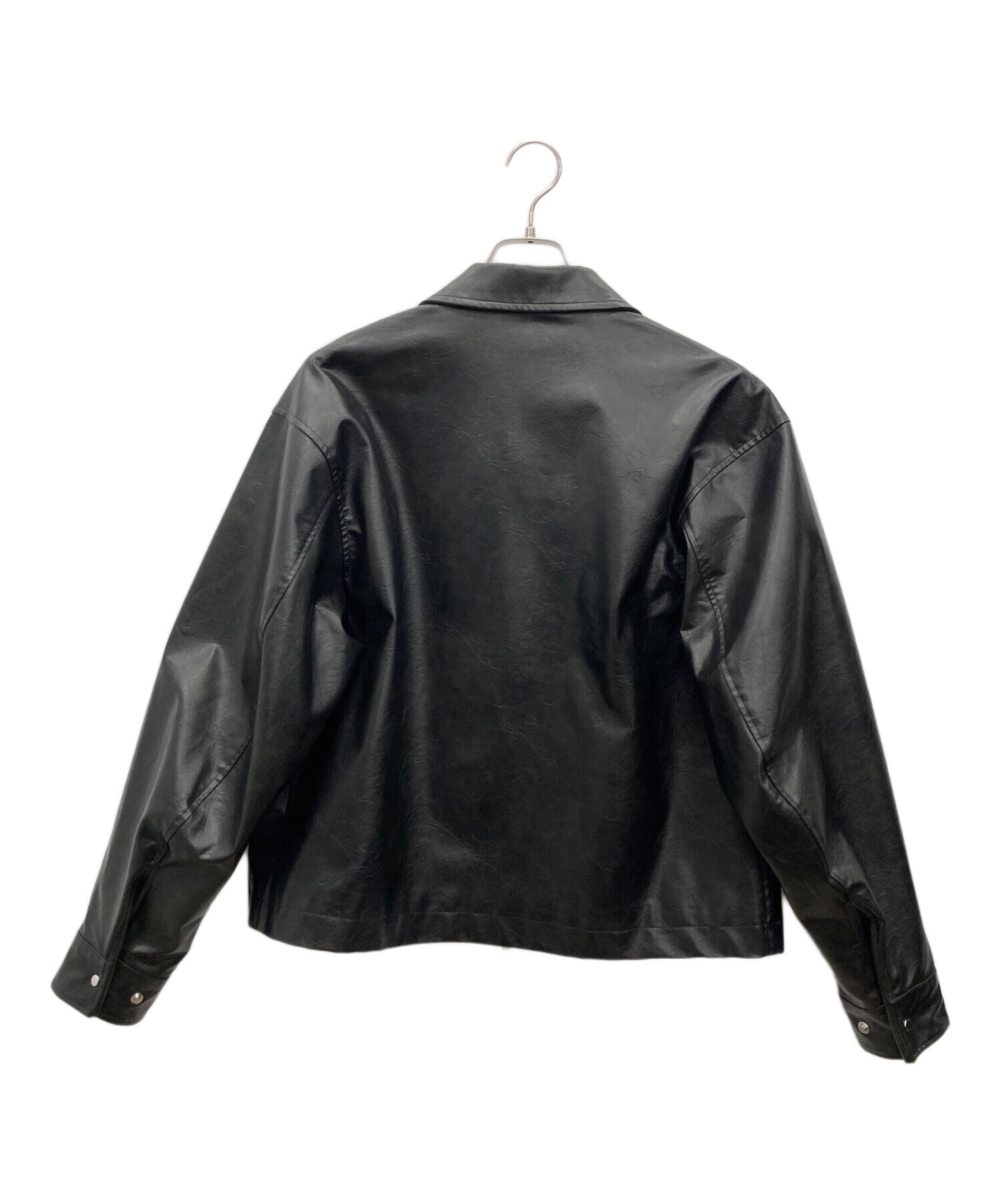 中古・古着通販】SINSS (シンス) フェイクレザージャケット ブラック