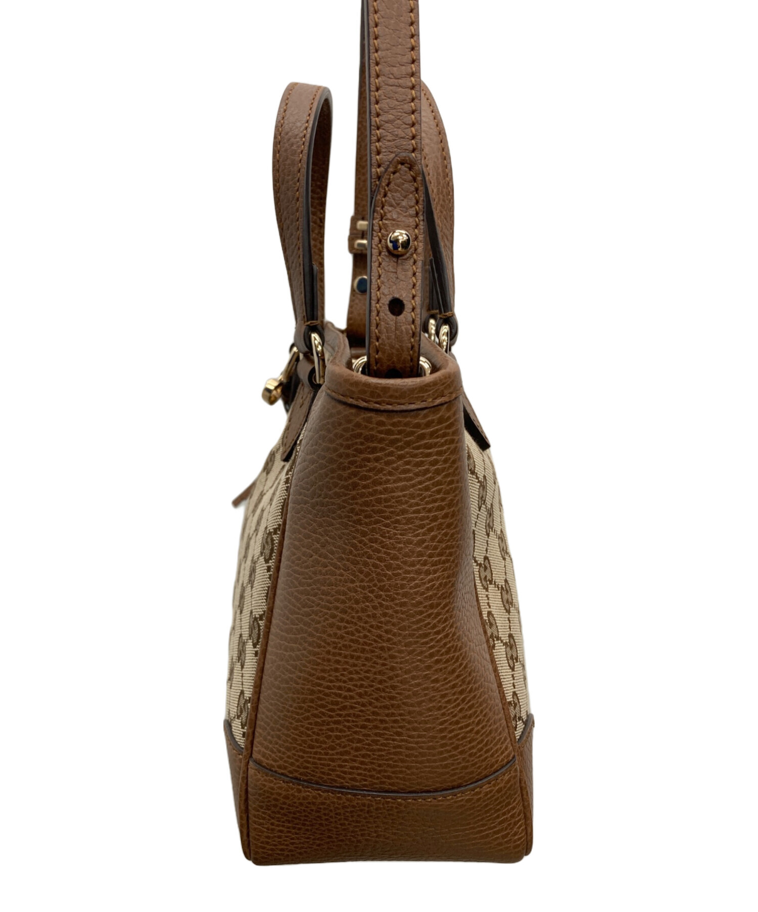 【美品】グッチ　2way　バッグ　ハンド　ショルダー　タイガーアイ　ブラウン 美品】グッチ 2way バッグ ハンド ショルダー タイガーアイ ブラウン