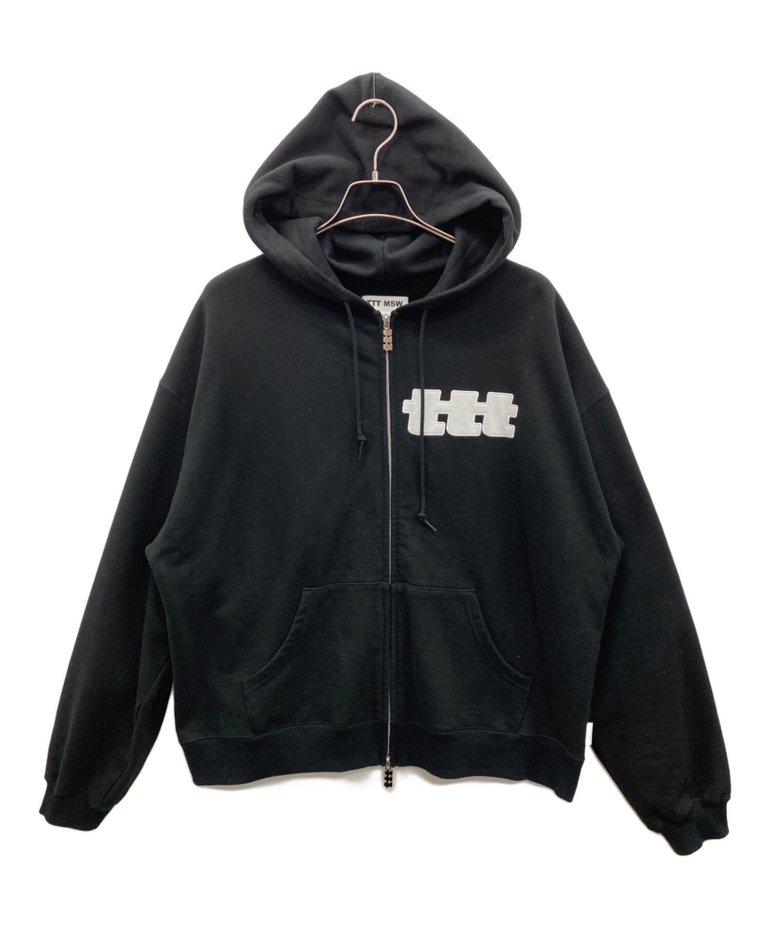 TTT_MSW　パーカー　ブラック　サイズ XL 中古・古着通販】TTT MSW (ティー) ロゴジップパーカー ブラック
