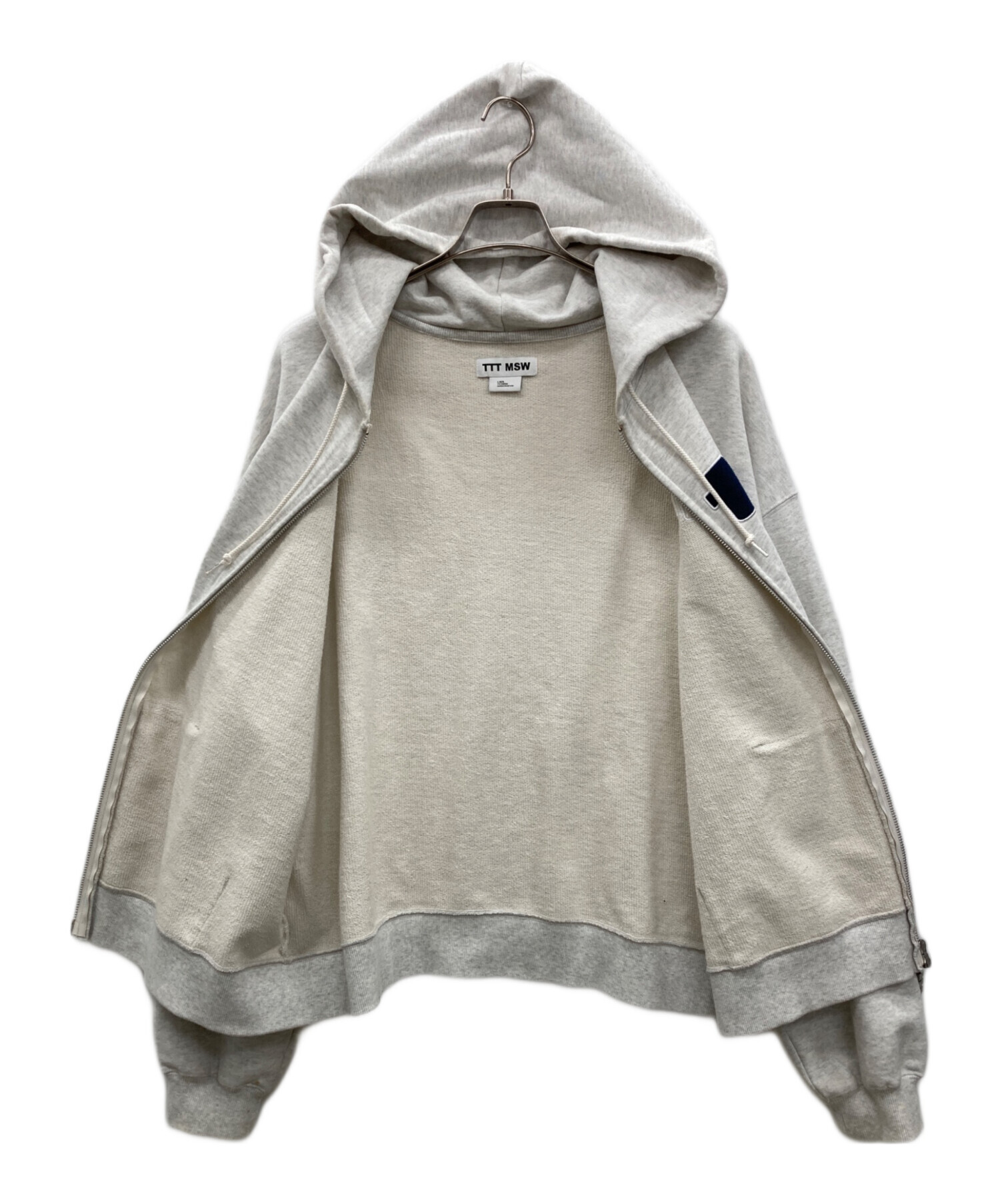 TTT パーカー 中古・古着通販】TTT MSW (ティー) ロゴジップパーカー グレー サイズ