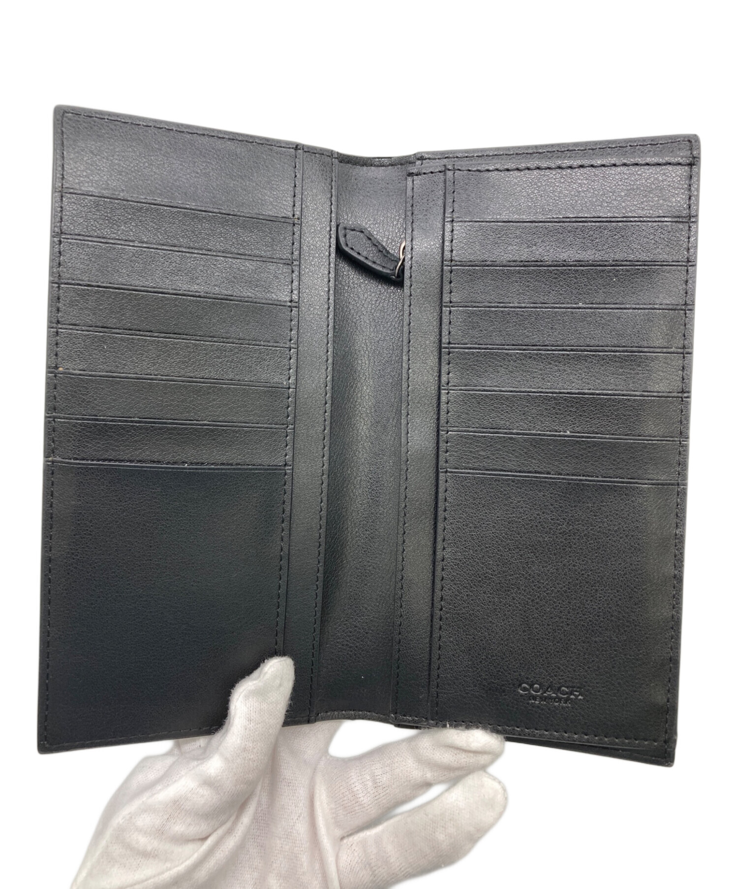 中古・古着通販】COACH (コーチ) 長財布 シグネチャー ブラック 