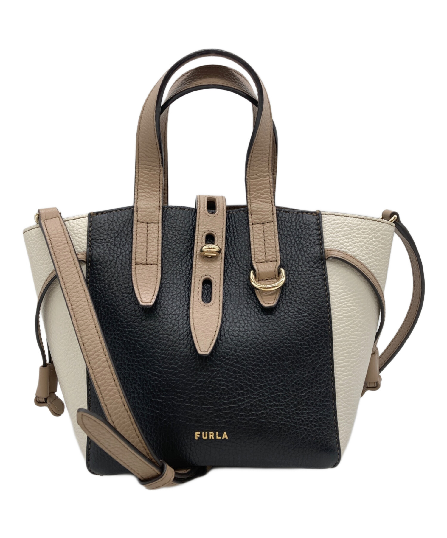 中古・古着通販】FURLA (フルラ) ネットミニトートバッグ ブラック 