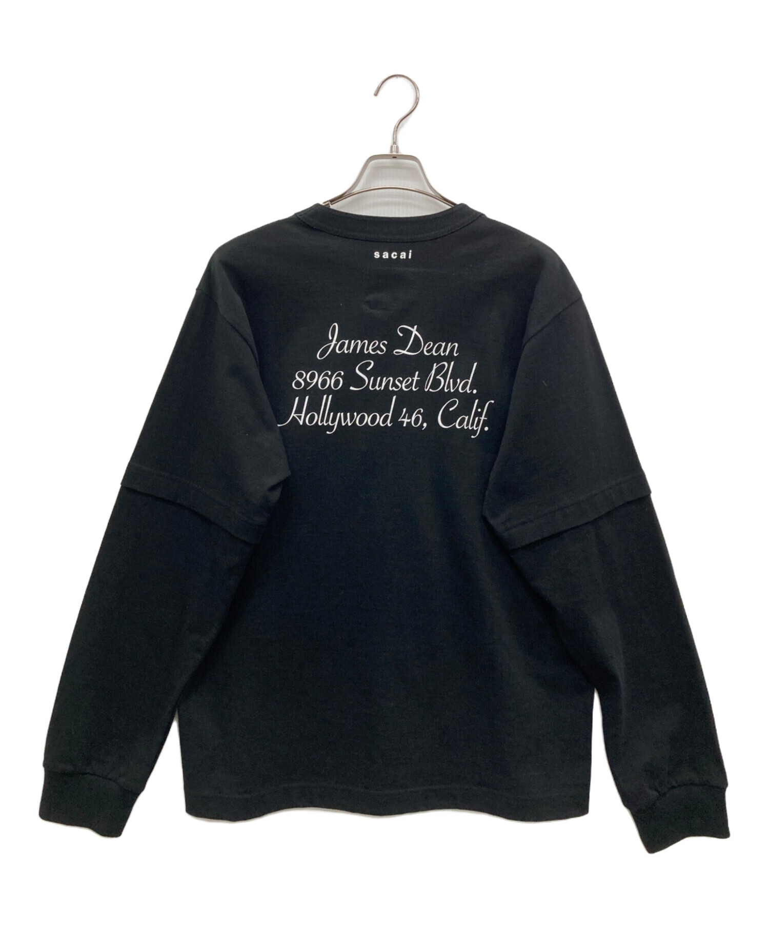 中古・古着通販】sacai (サカイ) プリントTシャツ ブラック サイズ:3 