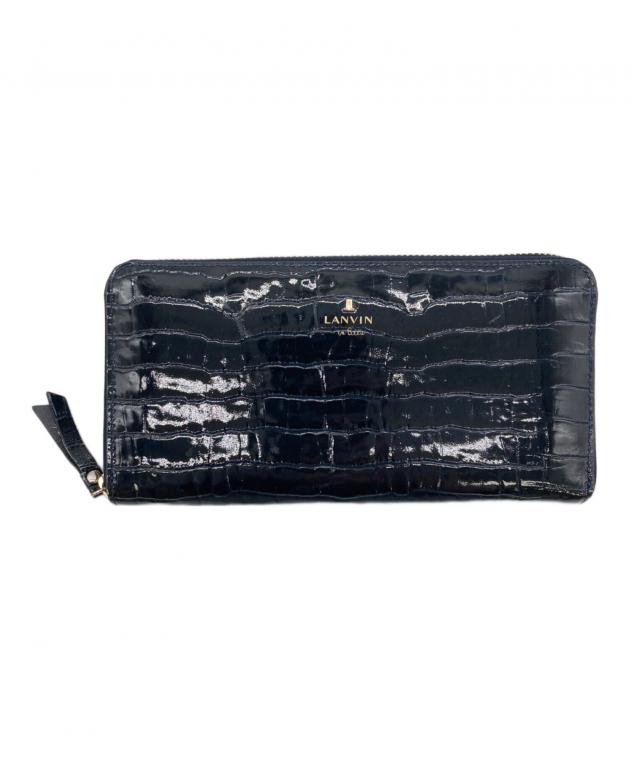 中古・古着通販】LANVIN (ランバン) ラウンドファスナー財布 ネイビー