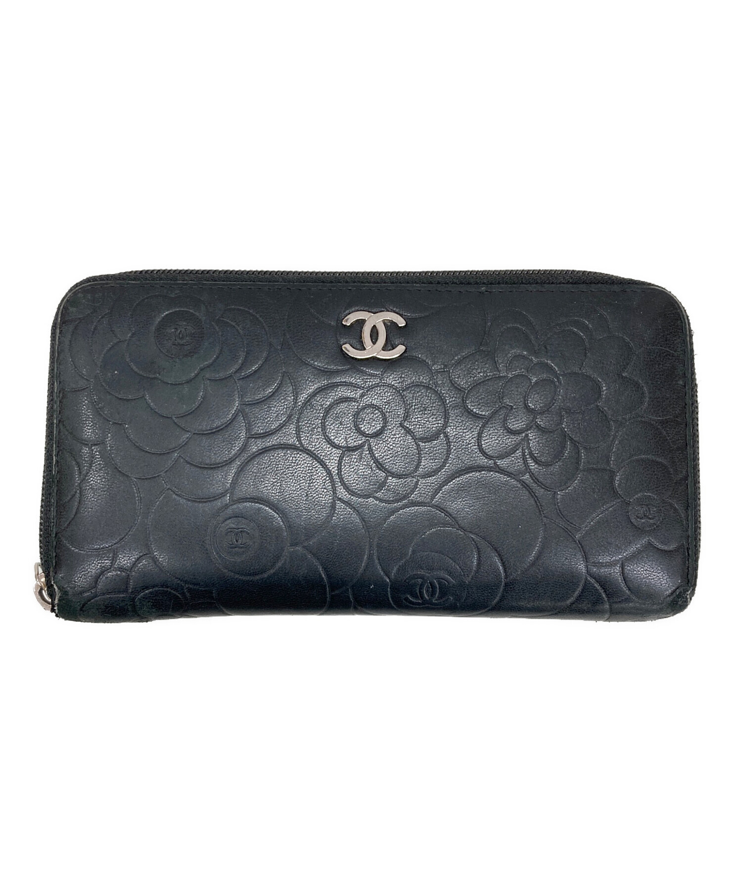 #1219 シャネル デカココ ラウンドファスナー 長財布 黒 古着 中古・古着通販】CHANEL (シャネル) ラウンドファスナー財布 ブラック