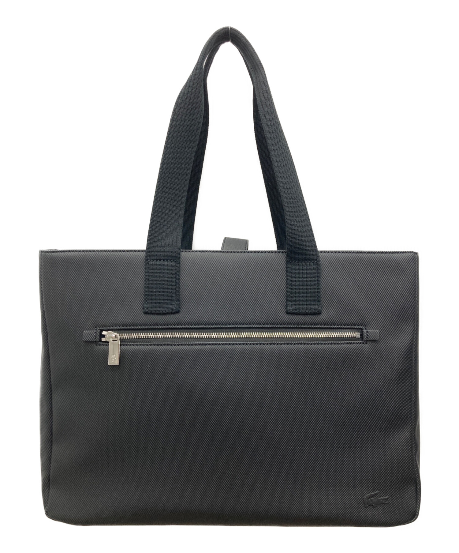 中古・古着通販】LACOSTE (ラコステ) スクエアトートバッグ ブラック 