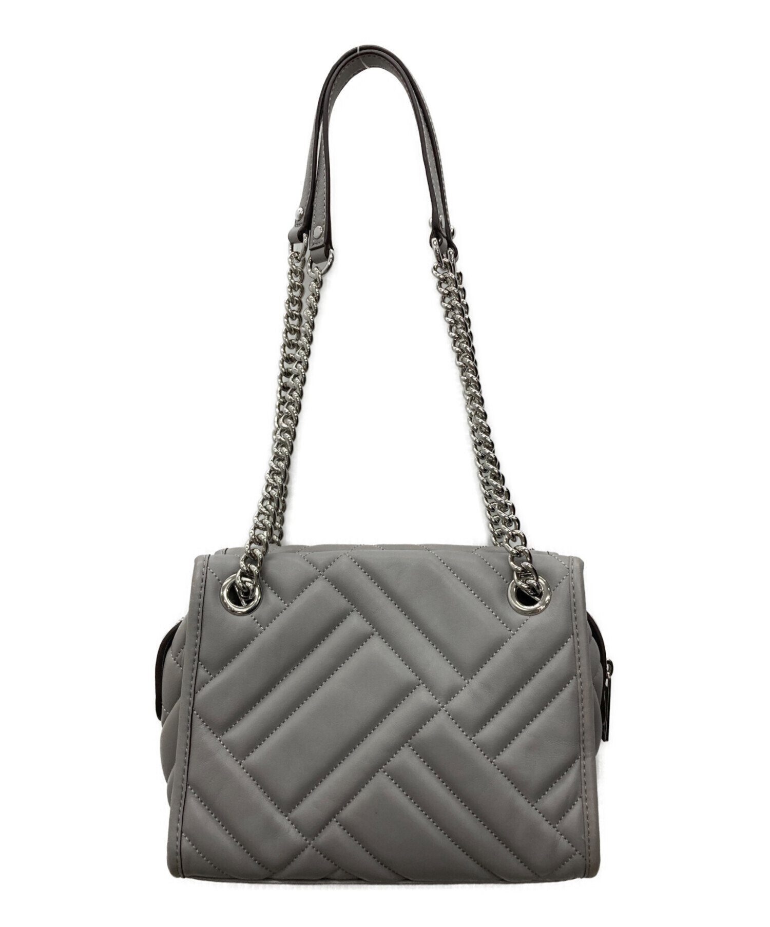 MICHAEL KORS 花装飾 グレー ハンドバッグ 中古・古着通販】MICHAEL KORS (マイケルコース) チェーンハンドバッグ