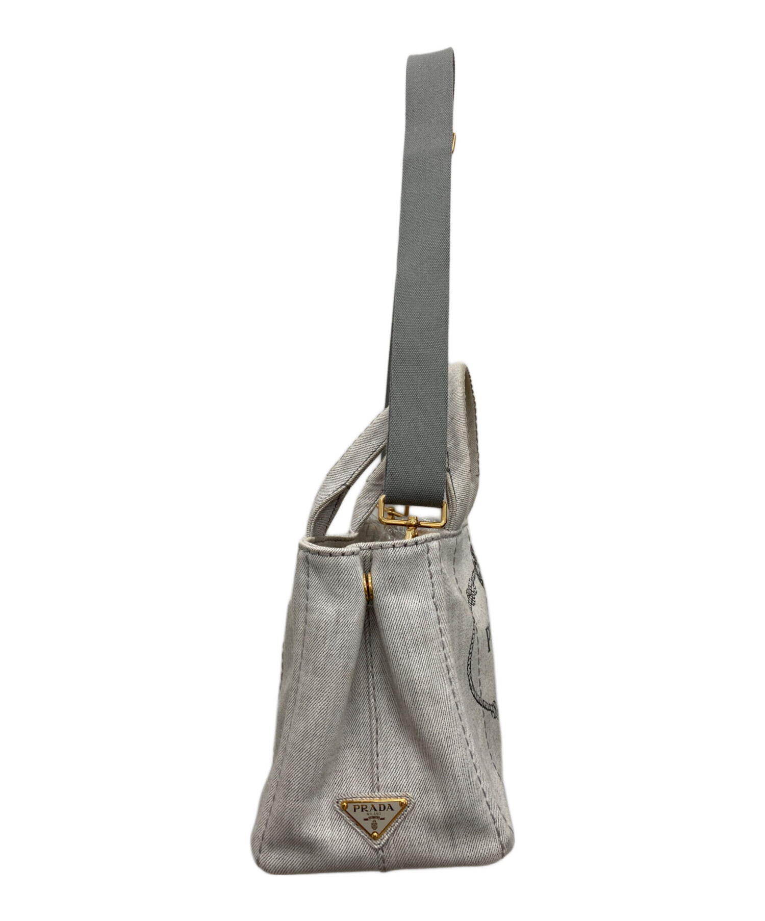 中古・古着通販】PRADA (プラダ) カナパデニムトートバッグ ライト