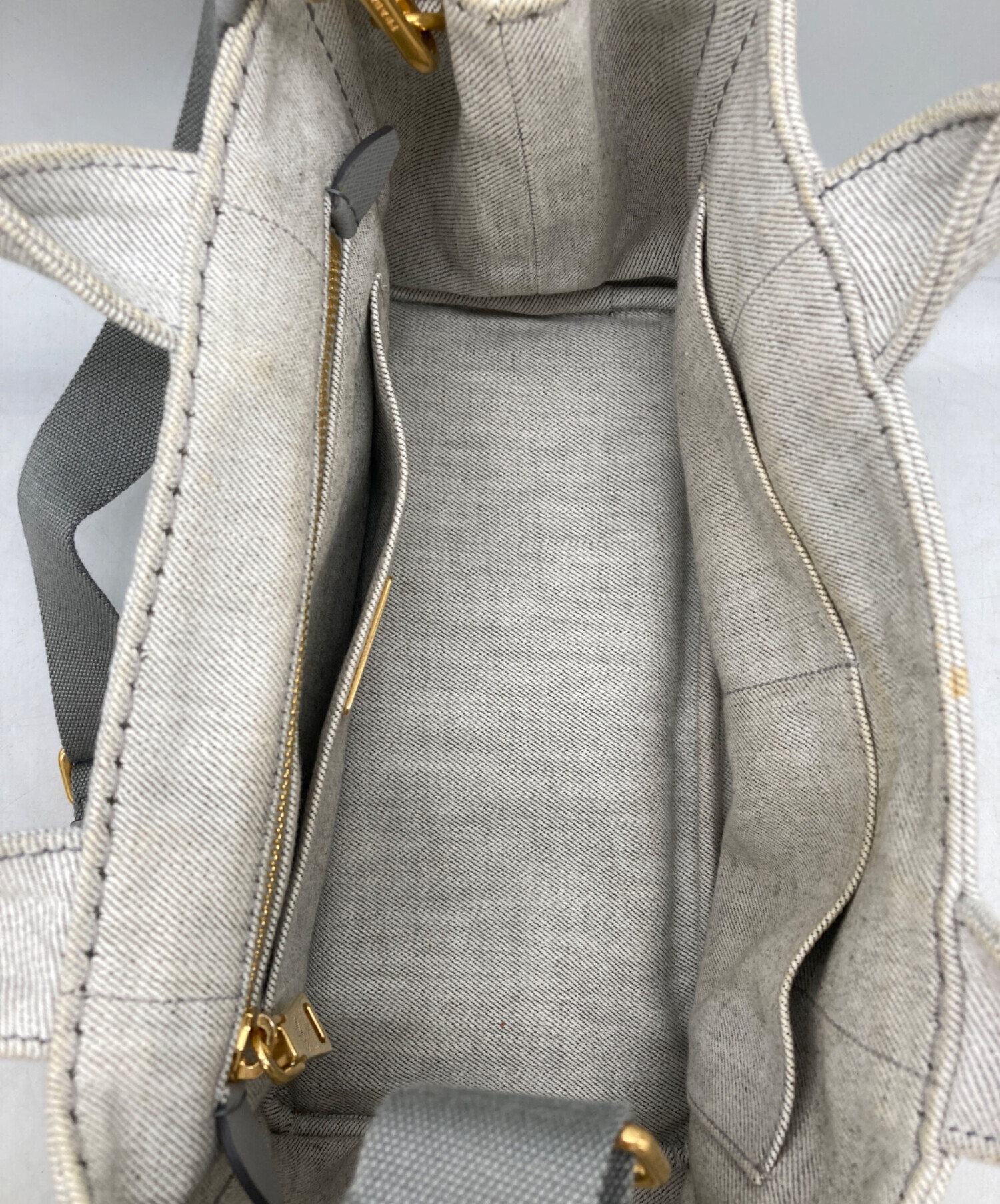 希少!! 美品✨ PRADA プラダ カナパ S ロボット デニム グレー 中古・古着通販】PRADA (プラダ) カナパデニムトートバッグ ライト