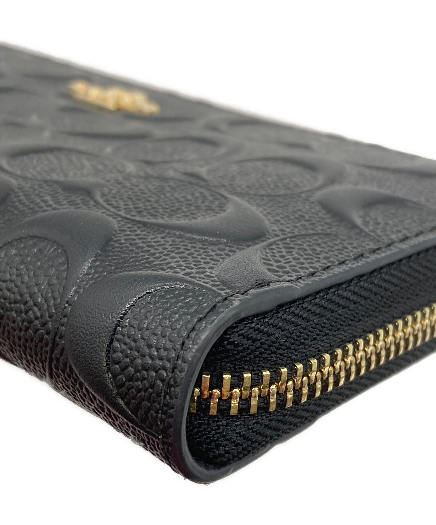 中古・古着通販】COACH (コーチ) ラウンドファスナー財布 ブラック