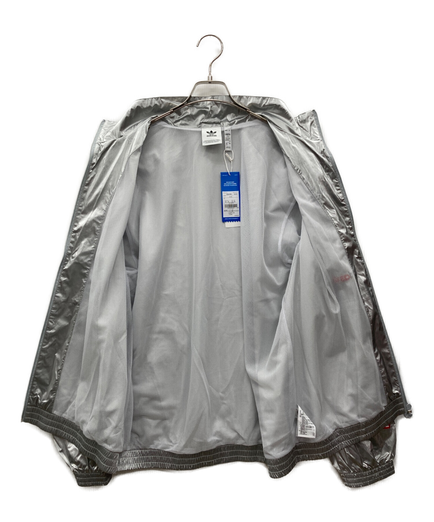  グレー/青 ジャージジャケット XO(古着) 使用感あり。 中古・古着通販】adidas (アディダス) トリコロールトラックジャケット