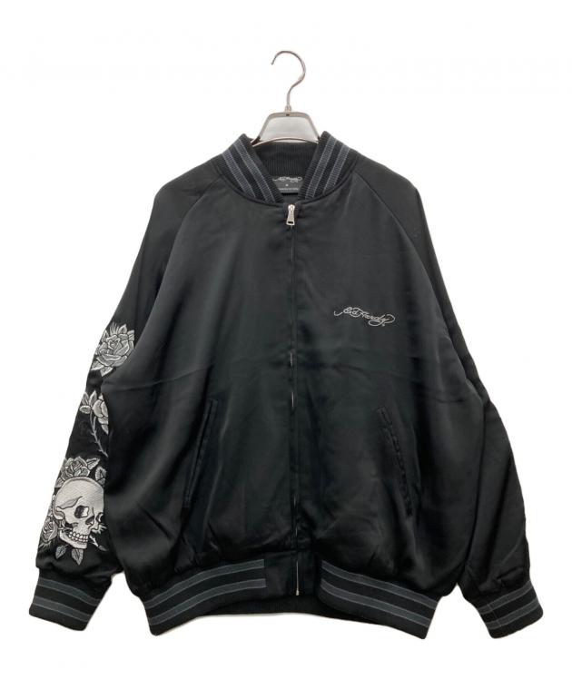 Ed Hardy エドハーディー スタジャン パンサー刺繍 袖レザー 黒 XL 中古・古着通販】ED HARDY (エド ハーディー) 刺繍スカジャン ブラック