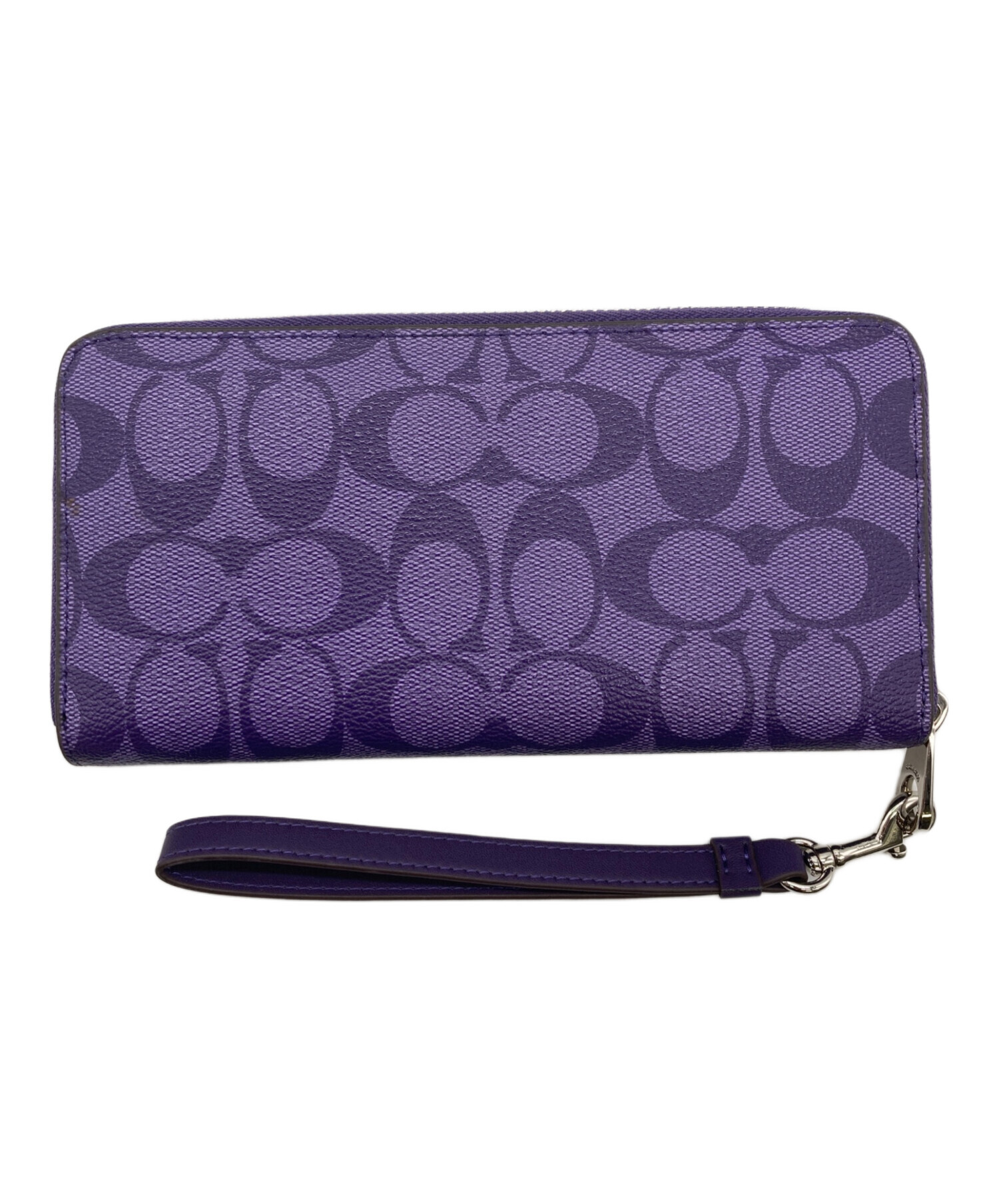 中古・古着通販】COACH (コーチ) ラウンドファスナー財布 パープル 