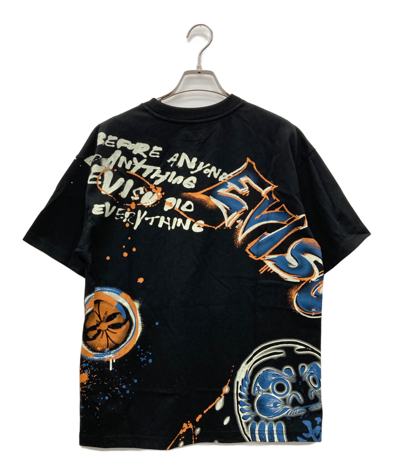 USED EVISU YAMANE Tシャツ ブラック 38 古着 中古・古着通販】EVISU (エヴィス) Tシャツ ブラック サイズ:S