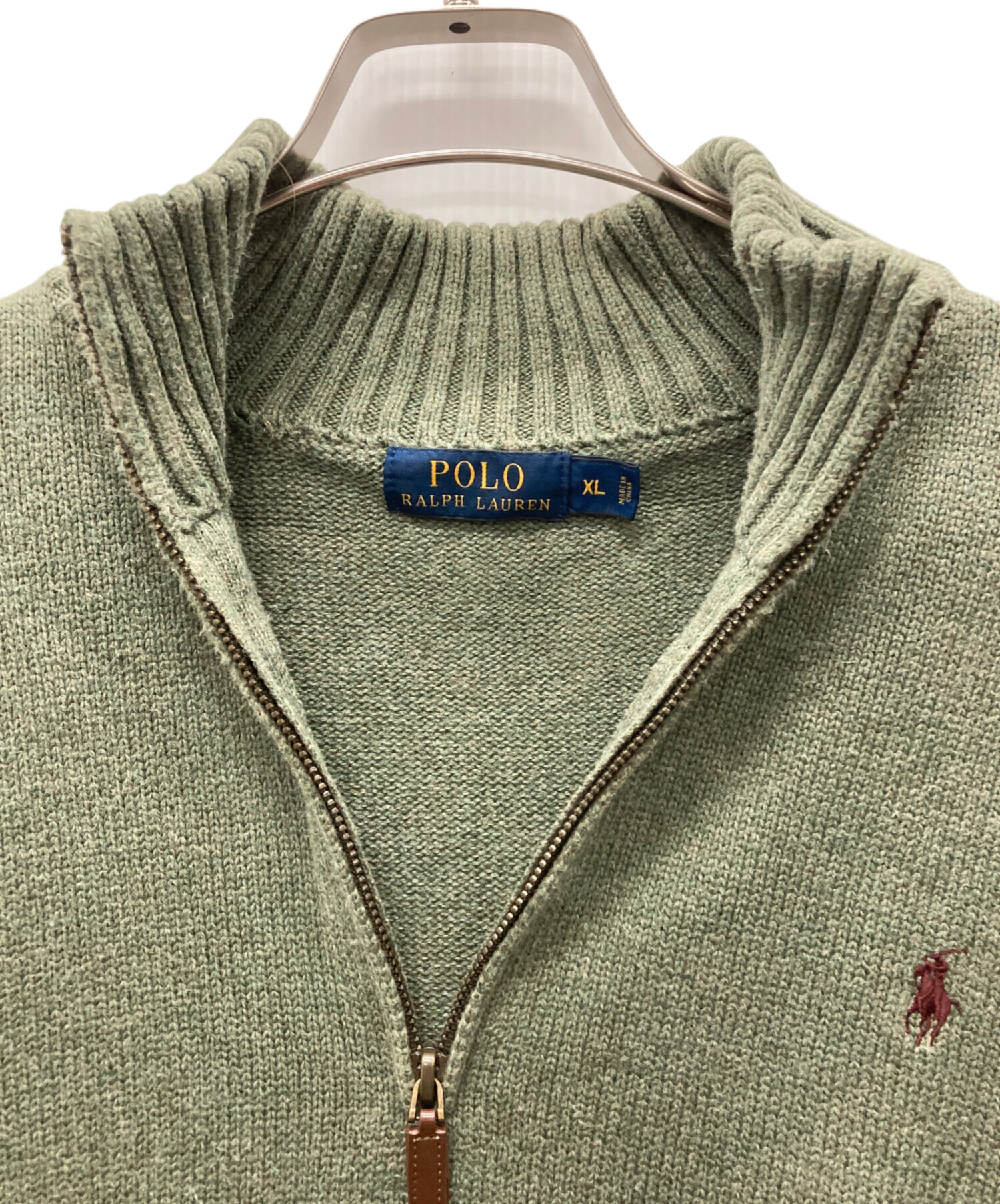 Polo Ralph Lauren ハーフジップ トレーナー オリーブグリーン 中古・古着通販】POLO RALPH LAUREN (ポロ・ラルフローレン) ハーフ