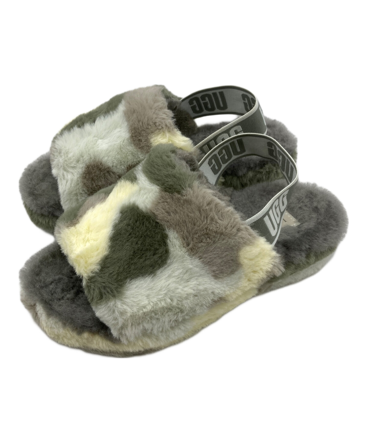 中古・古着通販】UGG (アグ) ファーサンダル マルチカラー サイズ:22.0