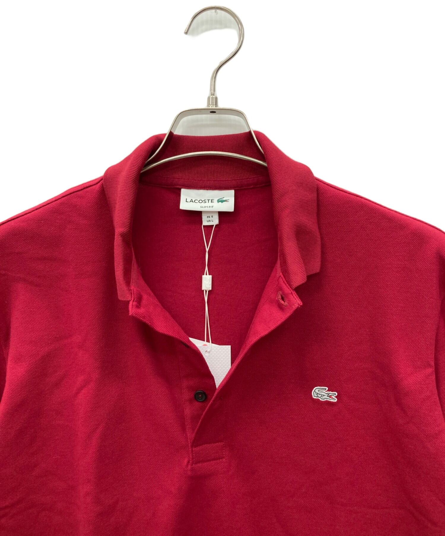 中古・古着通販】LACOSTE (ラコステ) 半袖ポロシャツ レッド サイズ:L 