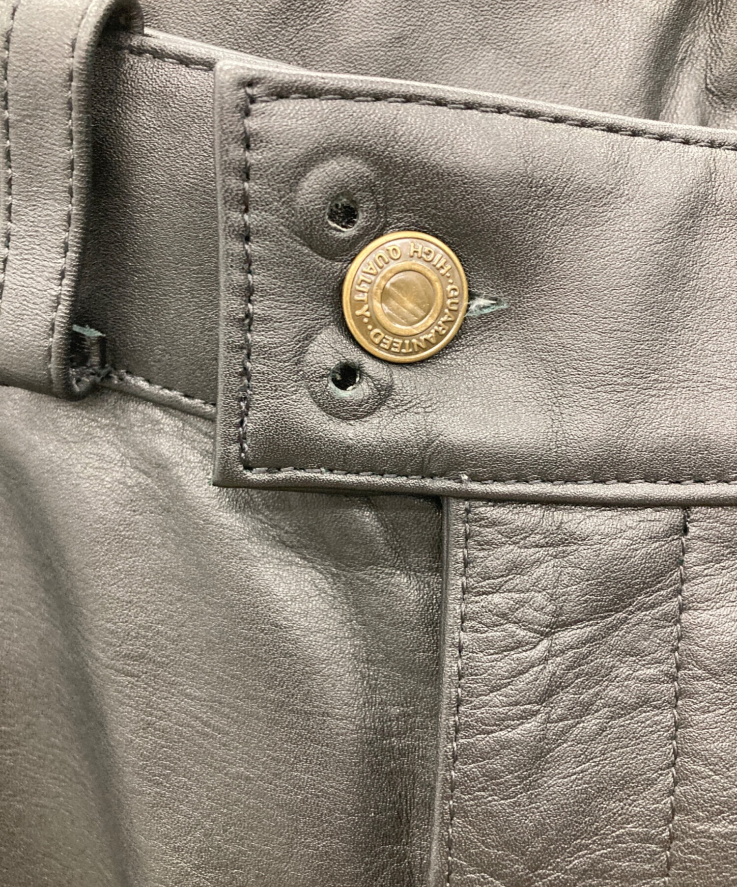 中古・古着通販】BATES (ベイツ) レザーパンツ ブラック サイズ:XL
