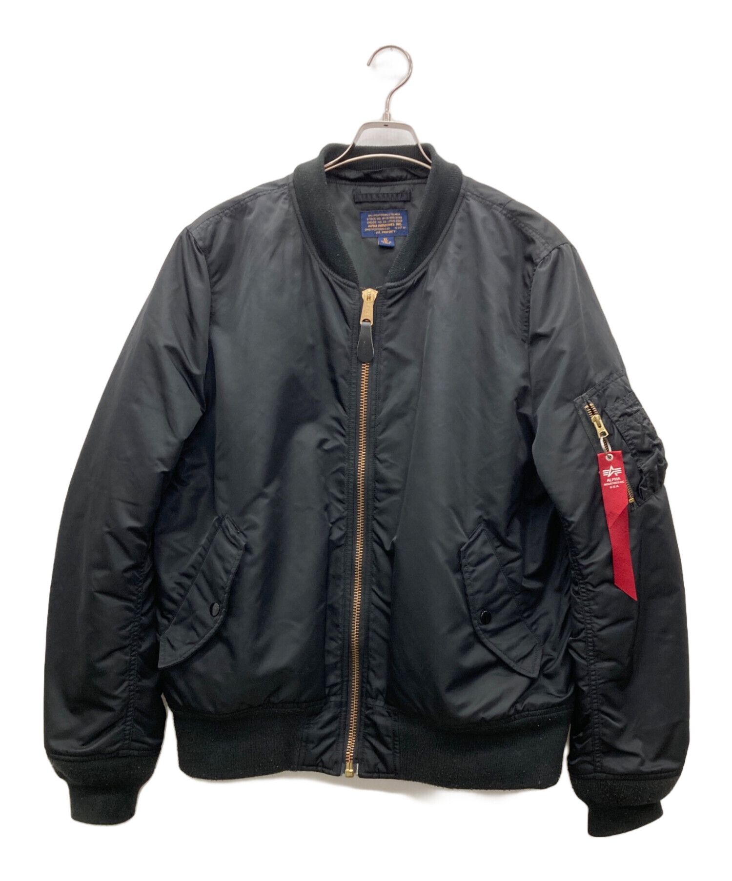 中古・古着通販】ALPHA (アルファ) MA-1ジャケット ブラック サイズ:XL