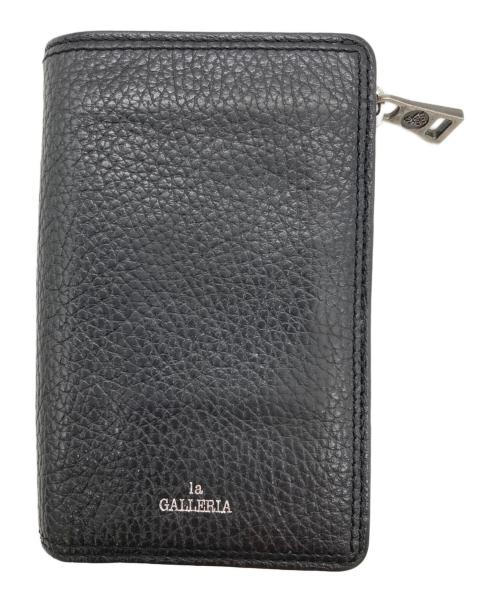 中古・古着通販】La GALLERIA (ラ・ガレリア) 2つ折り財布 ブラック