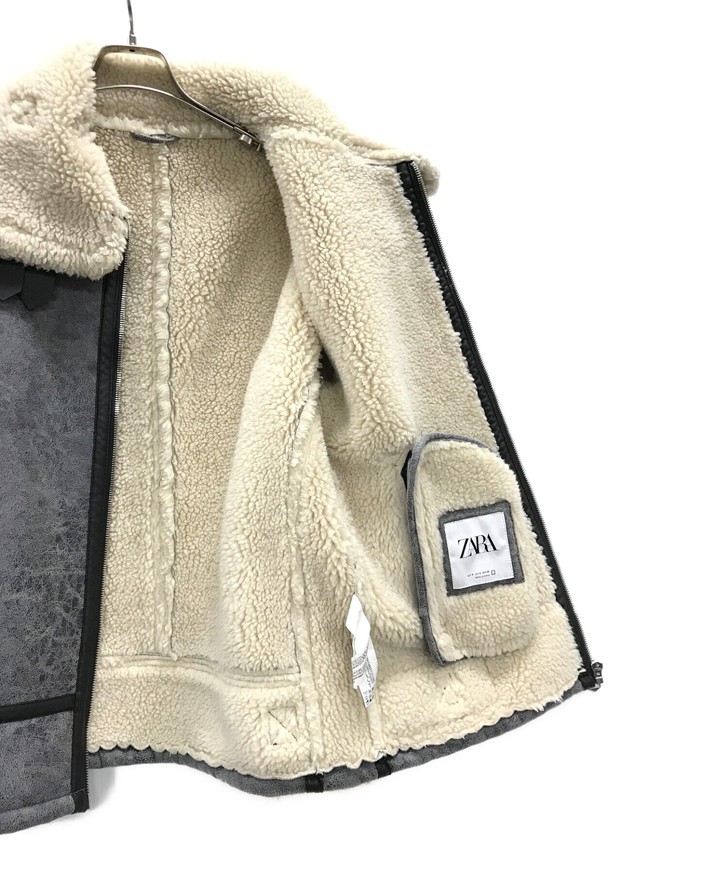 美品】ZARA B-3 フライトジャケット フェイクレザー ボア 2XL相当 B-3