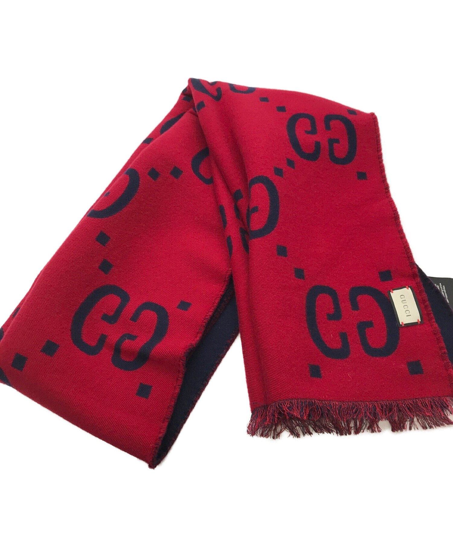 中古・古着通販】GUCCI (グッチ) GGジャカード ウールシルク スカーフ 