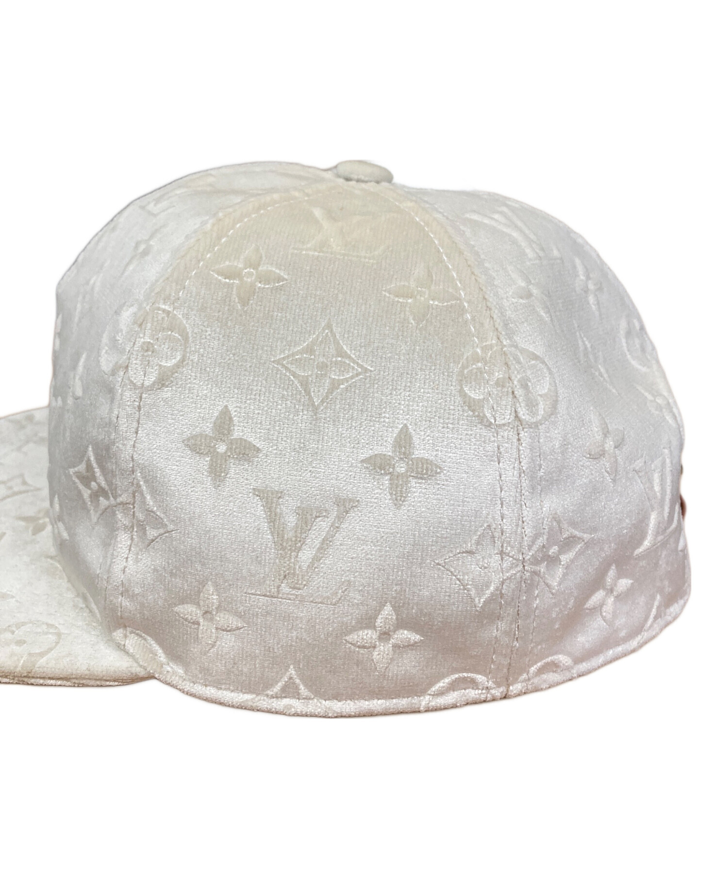 Louis Vuittonホワイト モノグラム キャップ 中古・古着通販】LOUIS VUITTON (ルイ ヴィトン) ベロアキャップ