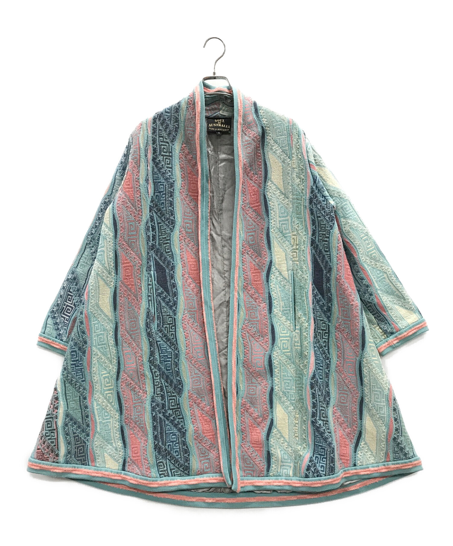 中古・古着通販】Coogi (クージー) 3Dニットコート ブルー×ピンク