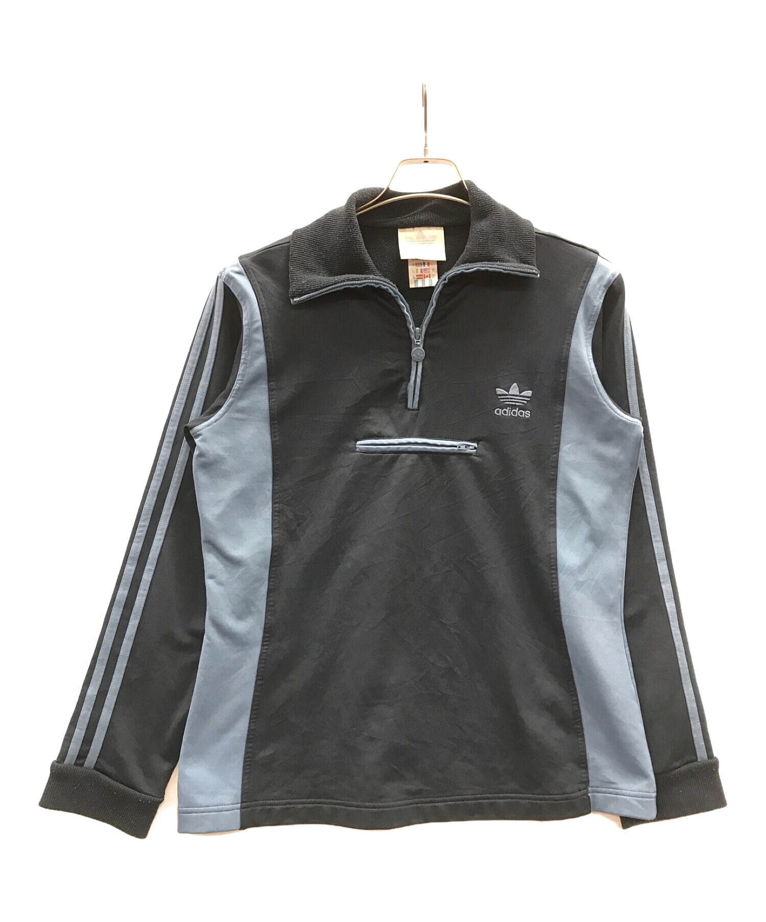 中古・古着通販】adidas (アディダス) ハーフジップジャージ ネイビー