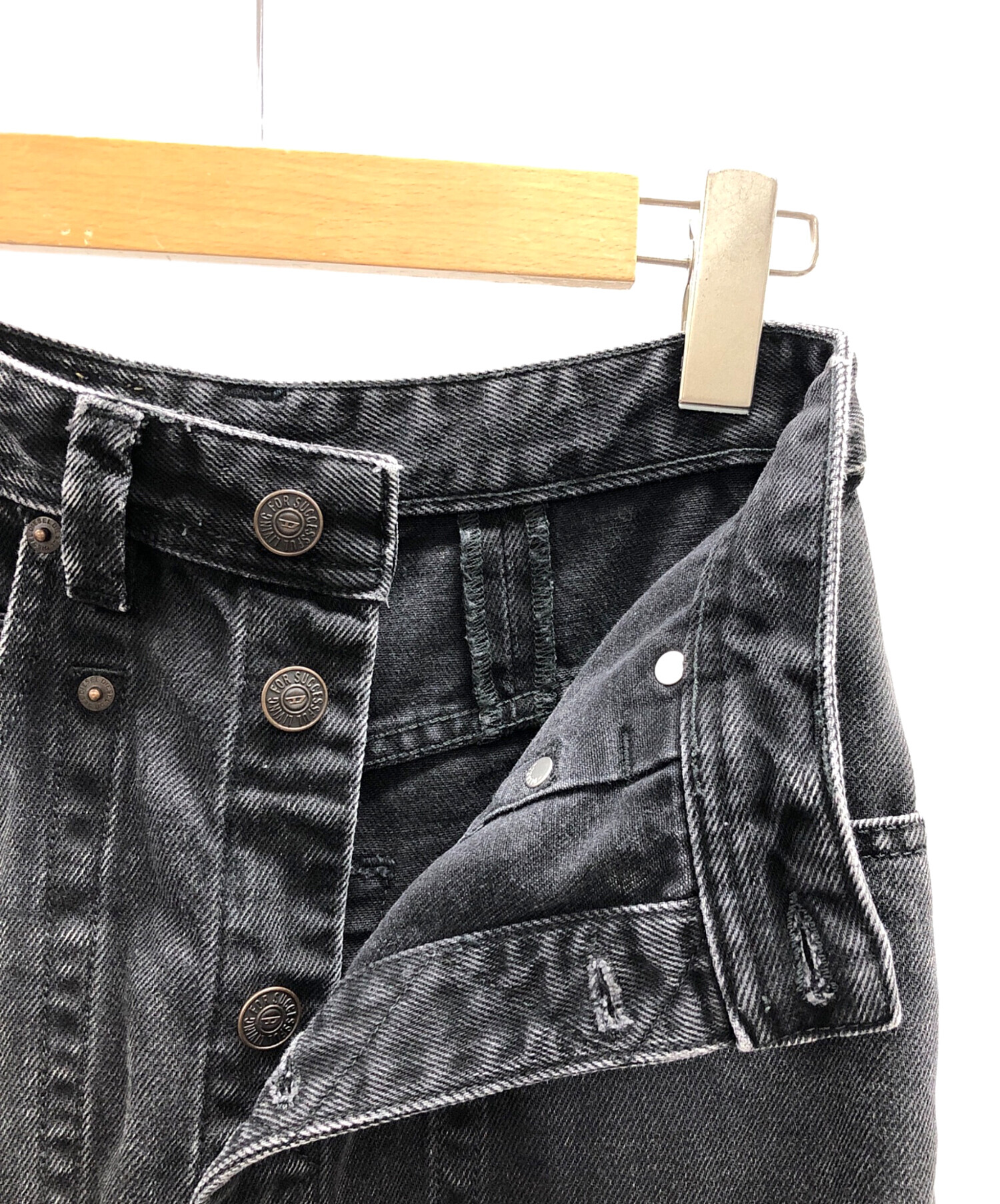 中古・古着通販】DIESEL (ディーゼル) デニムスカート ブラック サイズ