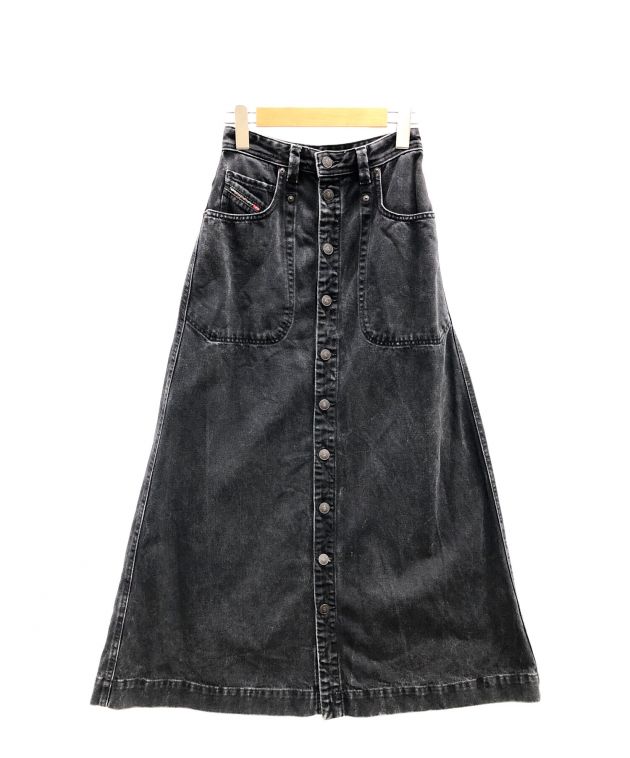 新品タグ付き◎ファスナーデザイン★ DIESEL デニムスカート 中古・古着通販】DIESEL (ディーゼル) デニムスカート ブラック サイズ