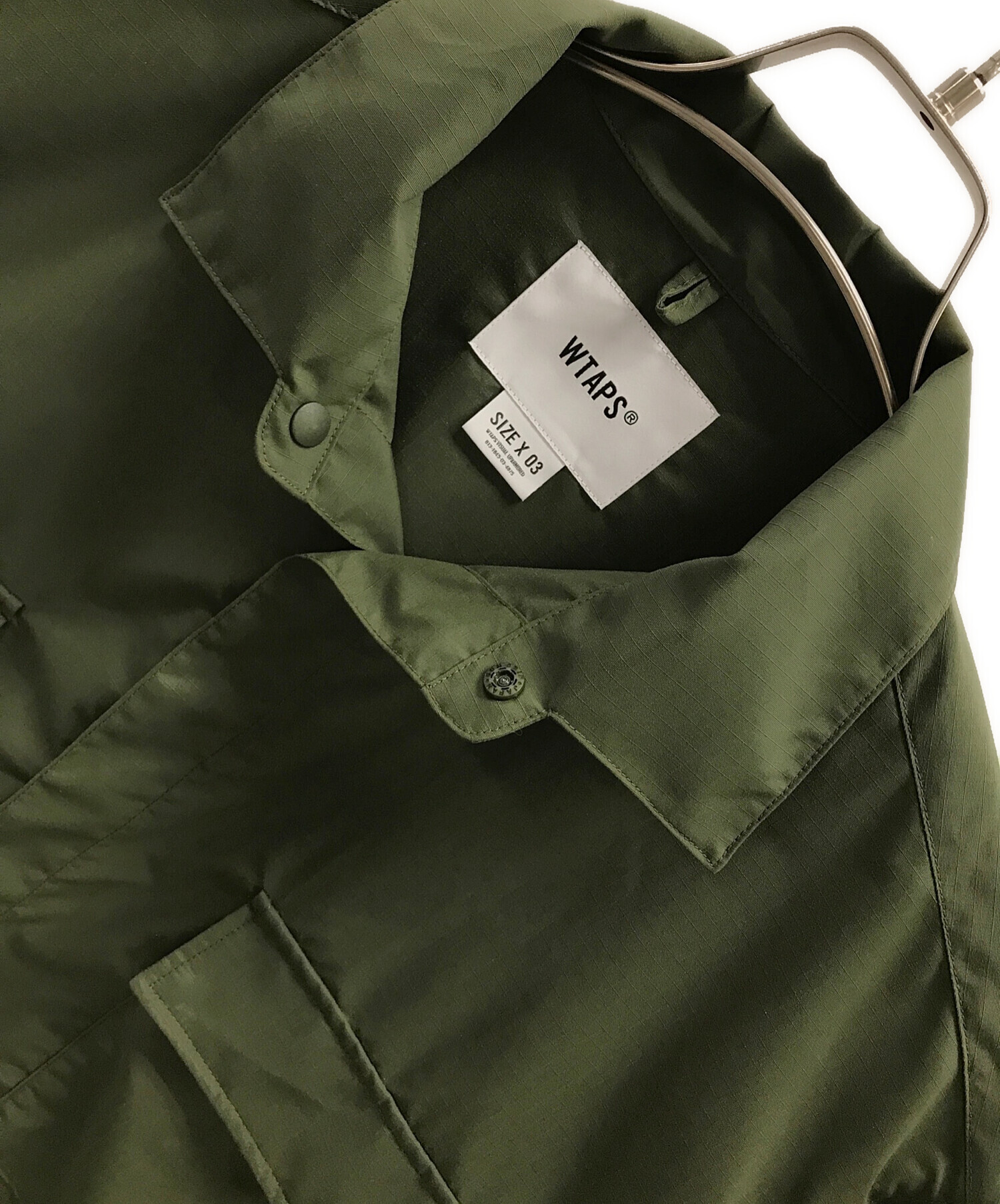 WTAPS ナイロンジャケット オリーブ 中古・古着通販】WTAPS (ダブルタップス) ナイロンシャツジャケット