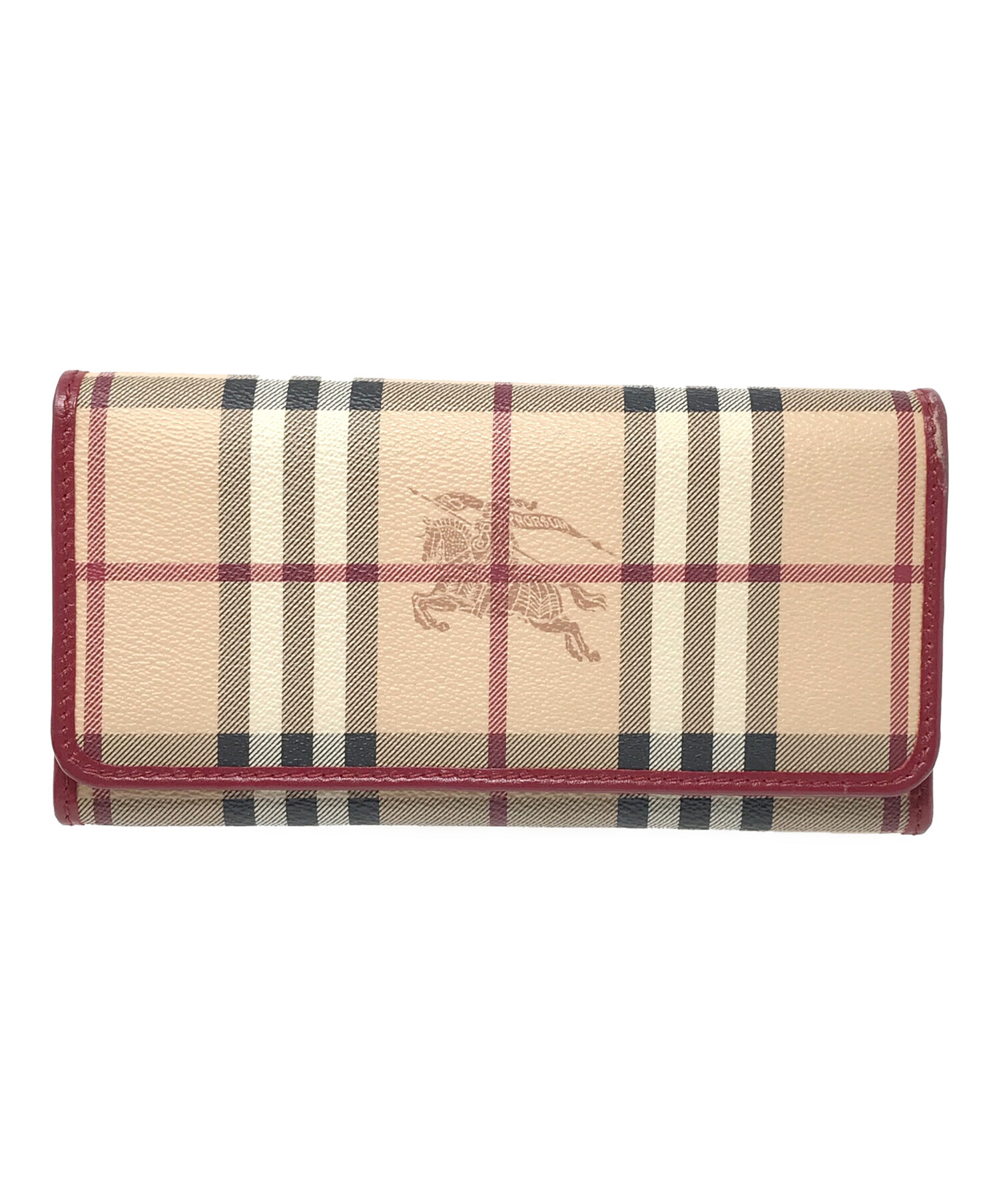 Burberrys MADE IN ENGLANDサイズ２ベージュ×ノバチェック BURBERRY バーバリー ノバチェック 二つ折り財布 Wホック レザー