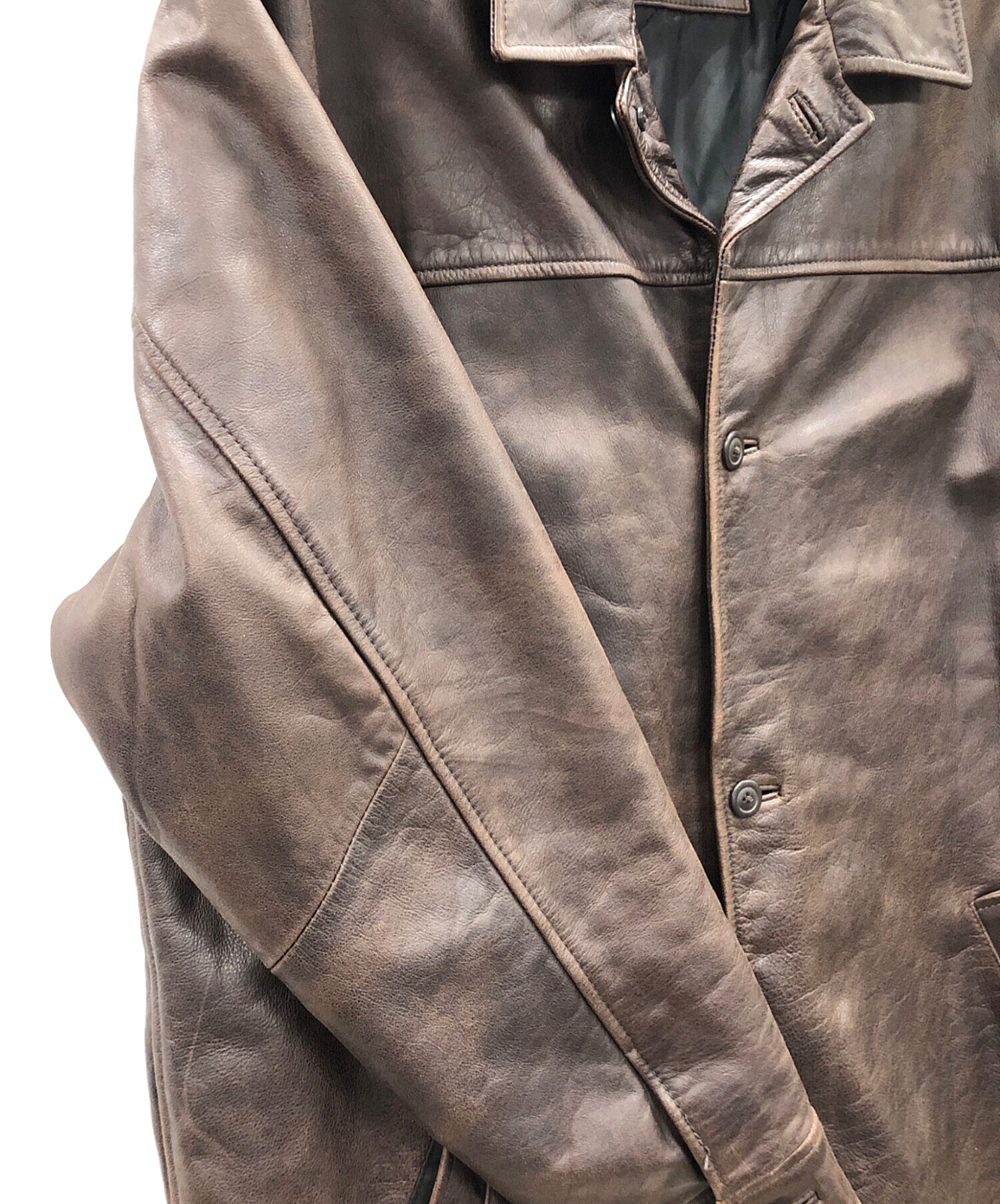 中古・古着通販】GAP (ギャップ) レザーコート ブラウン サイズ:XL