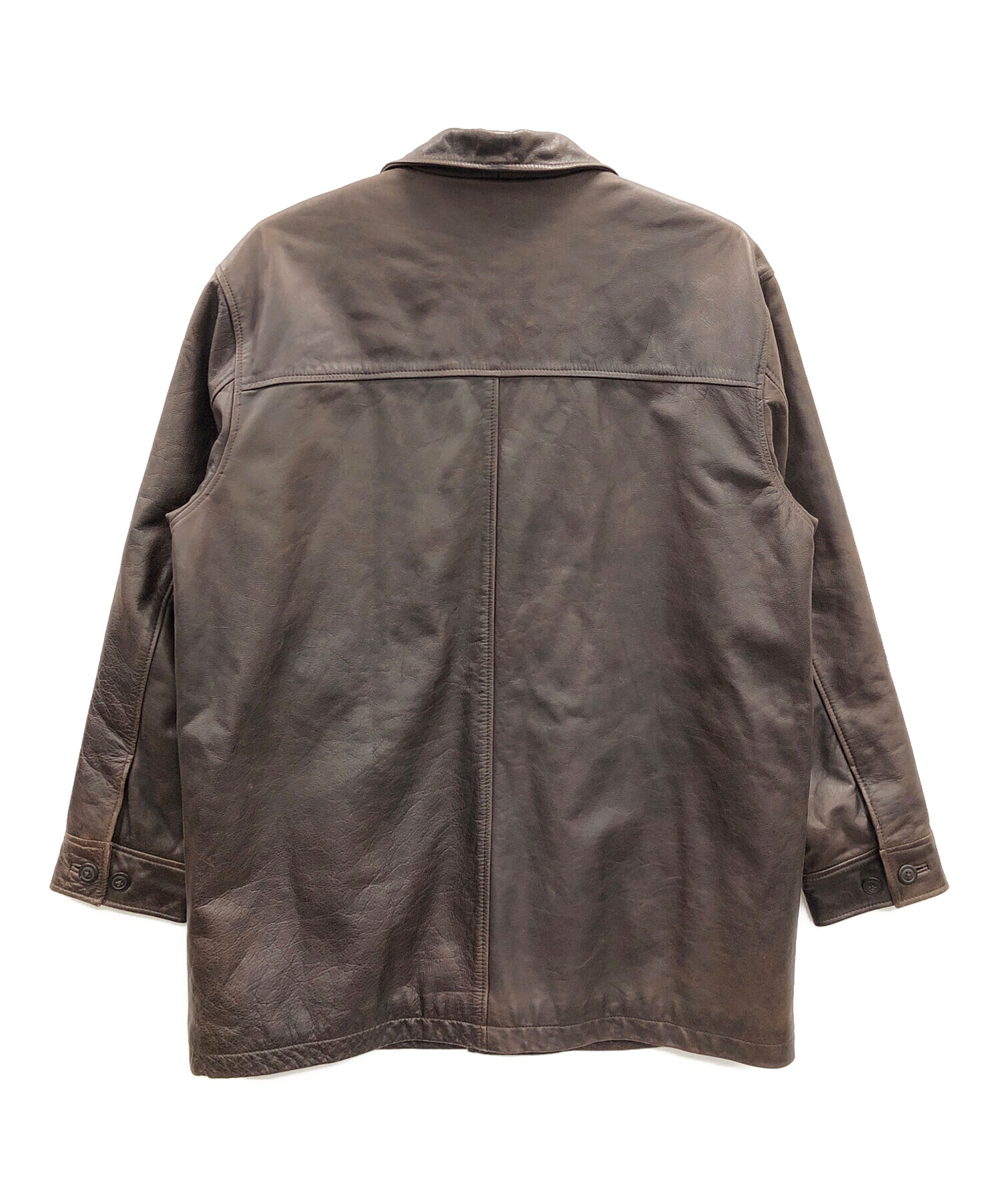 GAP ブラウンレザーコート 中古・古着通販】GAP (ギャップ) レザーコート ブラウン サイズ:XL