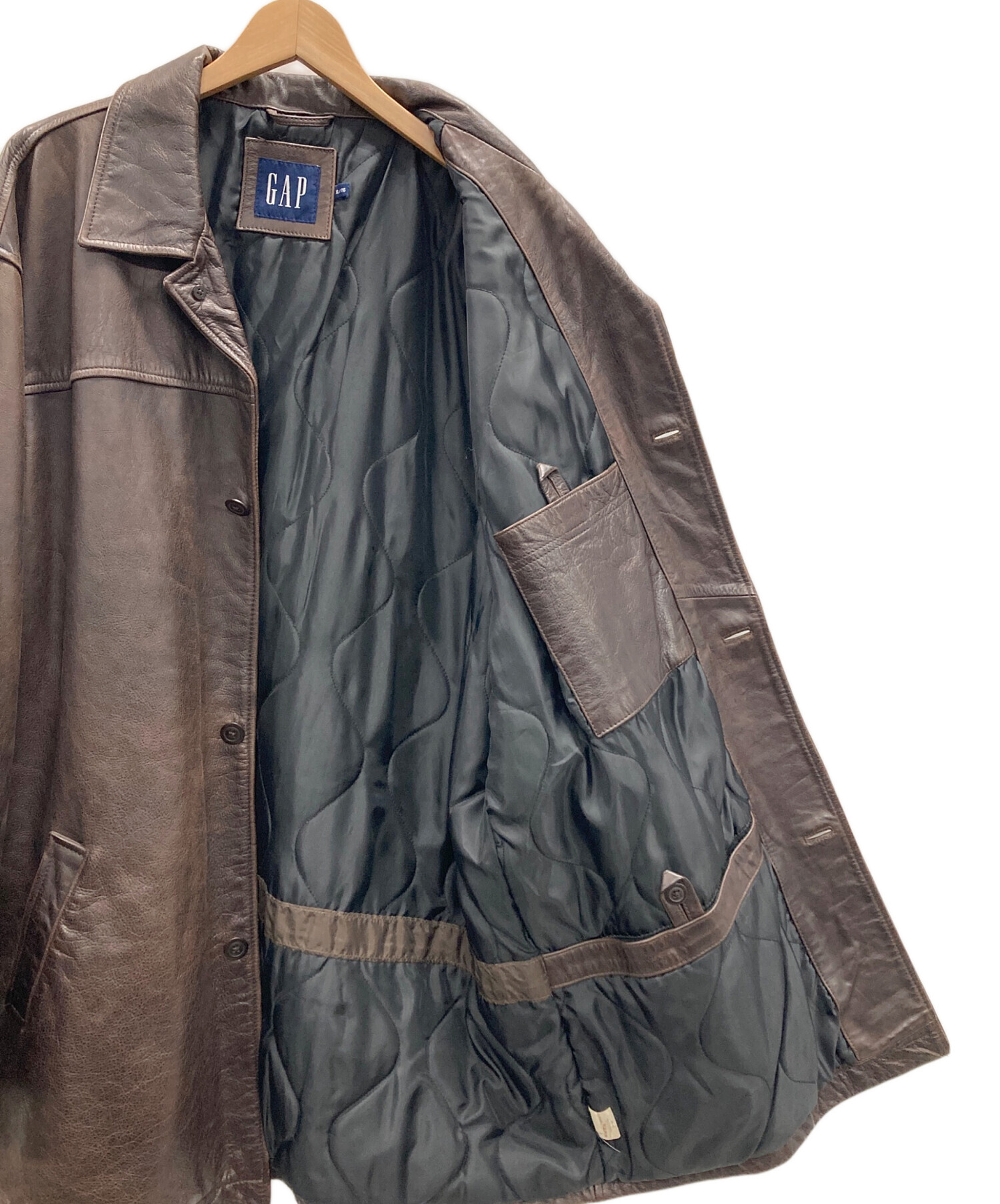 中古・古着通販】GAP (ギャップ) レザーコート ブラウン サイズ:XL