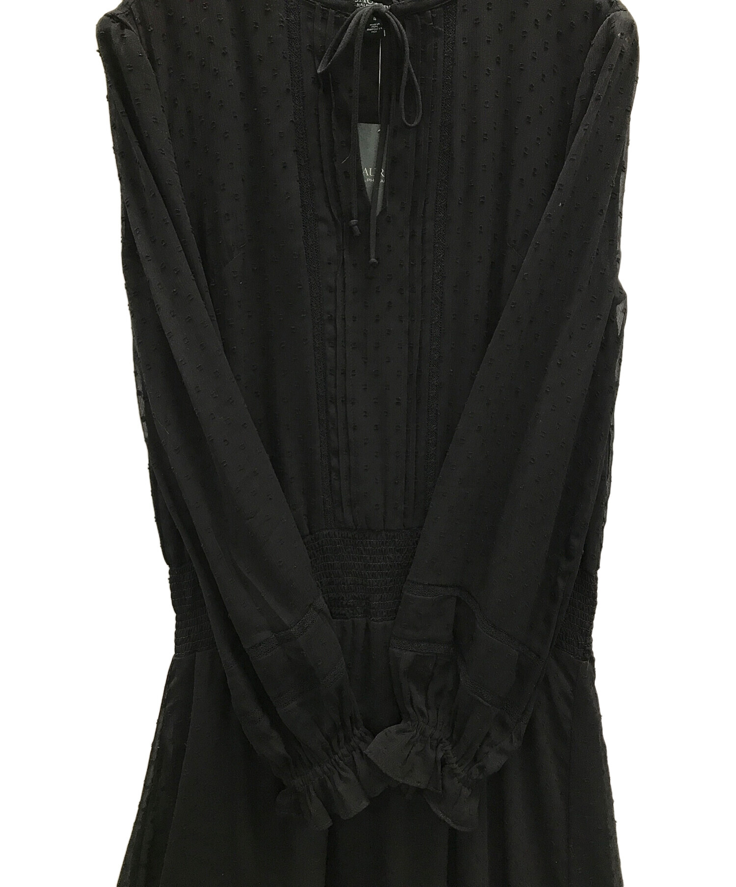 LAUREN RALPH LAUREN ブラックワンピース 中古・古着通販】RALPH LAUREN (ラルフローレン) ワンピース ブラック