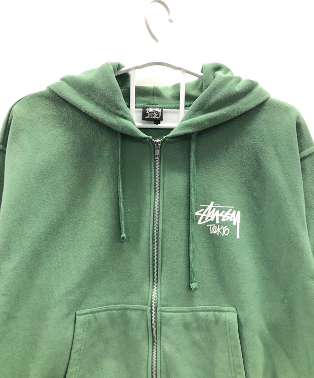 中古・古着通販】stussy (ステューシー) ジップパーカー グリーン